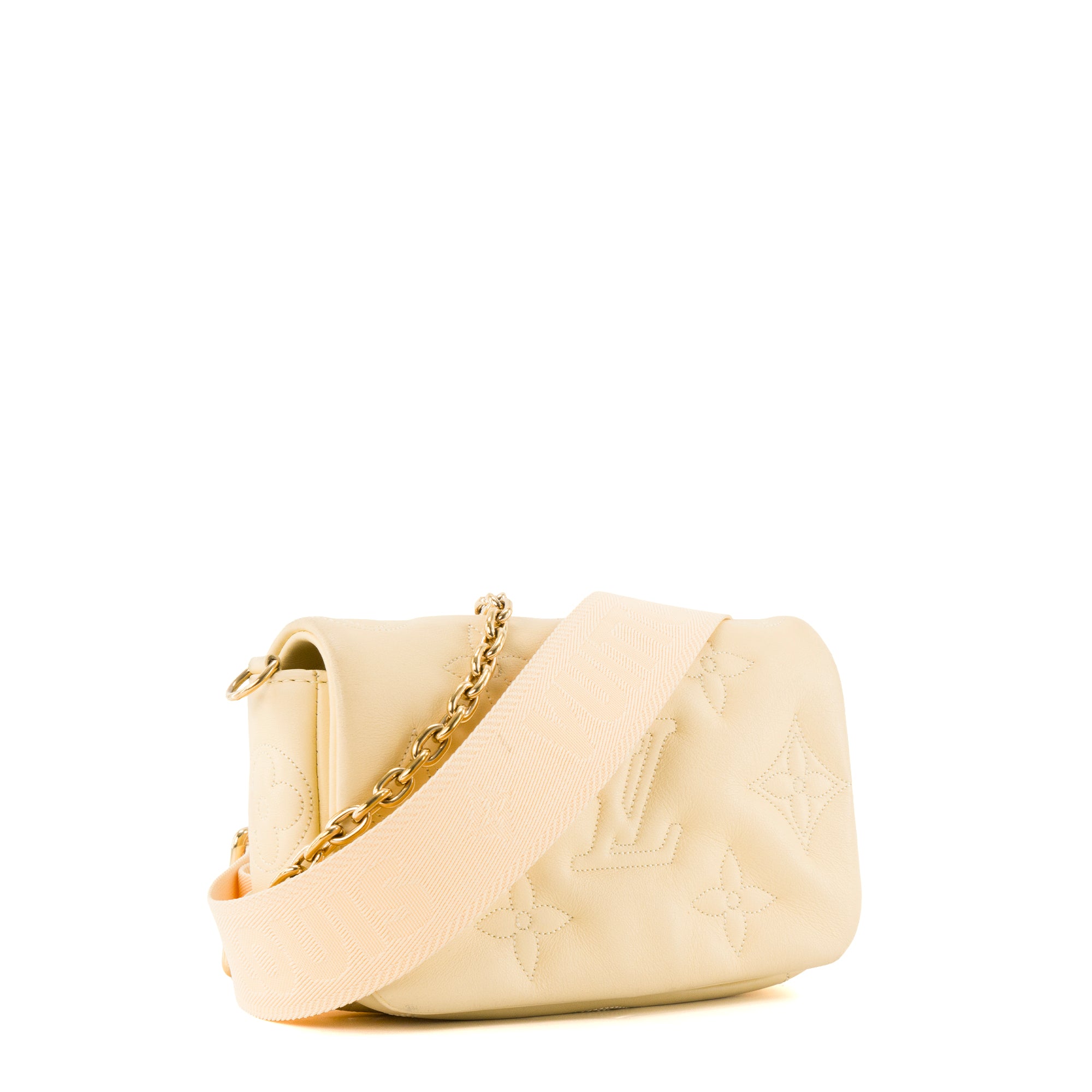 LOUIS VUITTON - Sac à bandoulière Wallet on Strap Louis Vuitton en cuir jaune édition limitée bubblegram