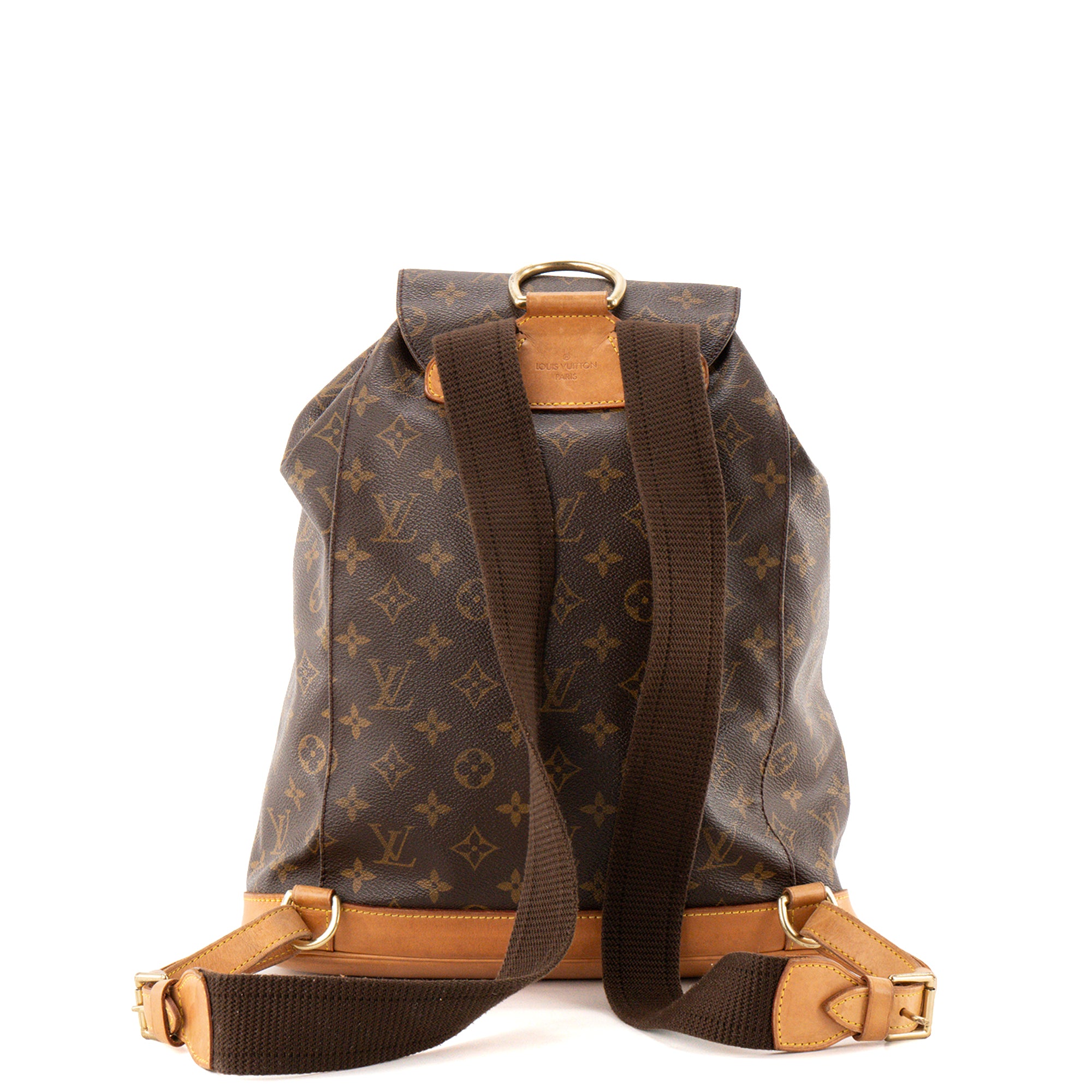 LOUIS VUITTON - Sac à dos Montsouris GM Louis Vuitton en toile enduite monogrammée vintage