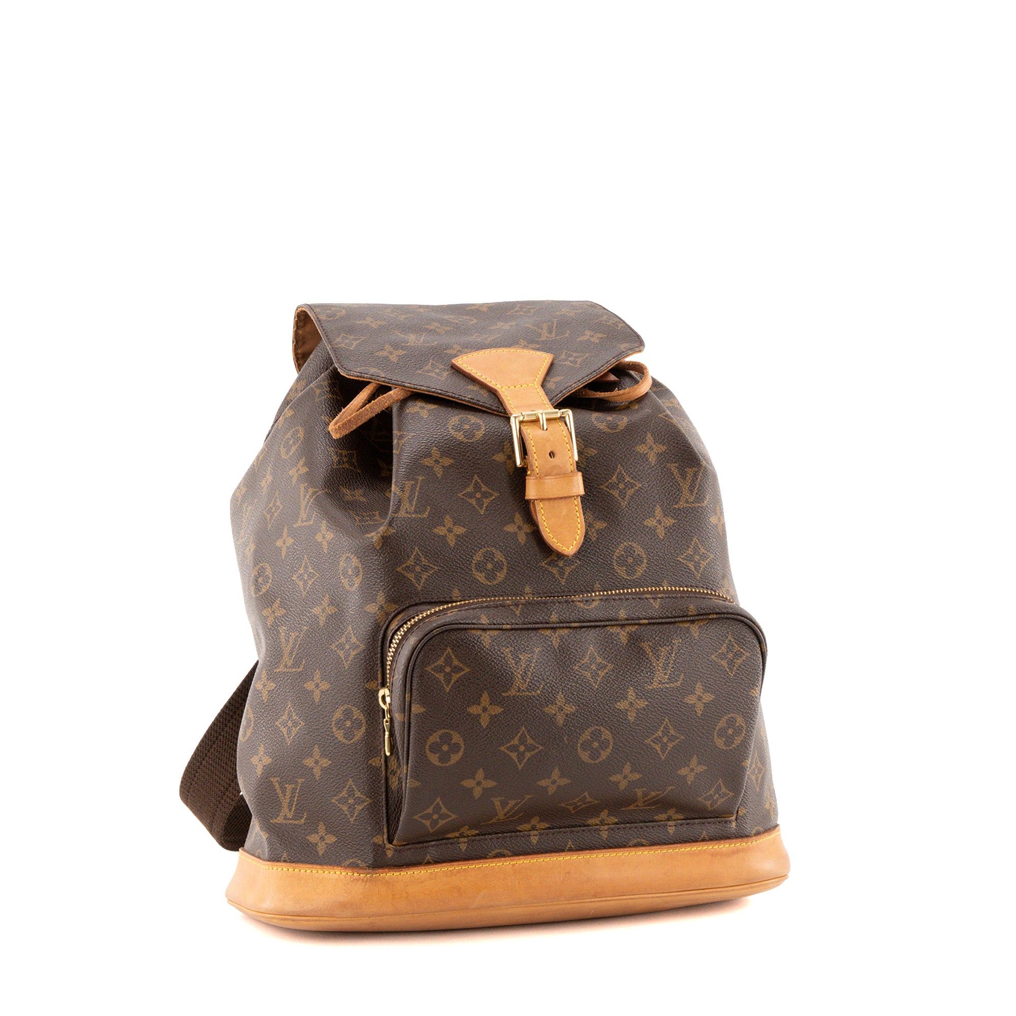 LOUIS VUITTON - Sac à dos Montsouris GM Louis Vuitton en toile enduite monogrammée vintage