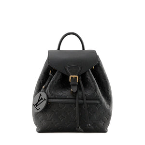 LOUIS VUITTON - Sac à dos Montsouris Louis Vuitton en cuir empreinte noir
