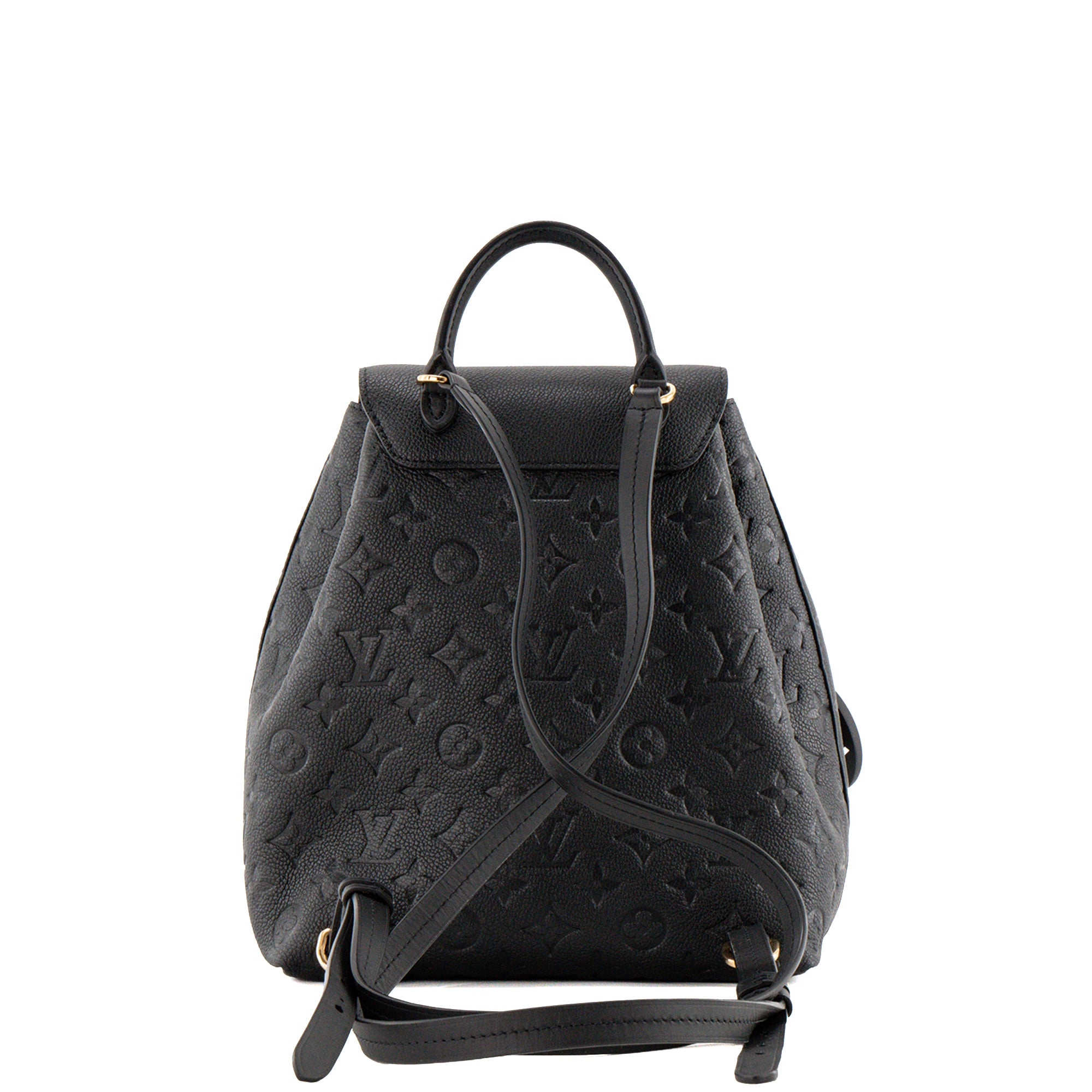 LOUIS VUITTON - Sac à dos Montsouris Louis Vuitton en cuir empreinte noir