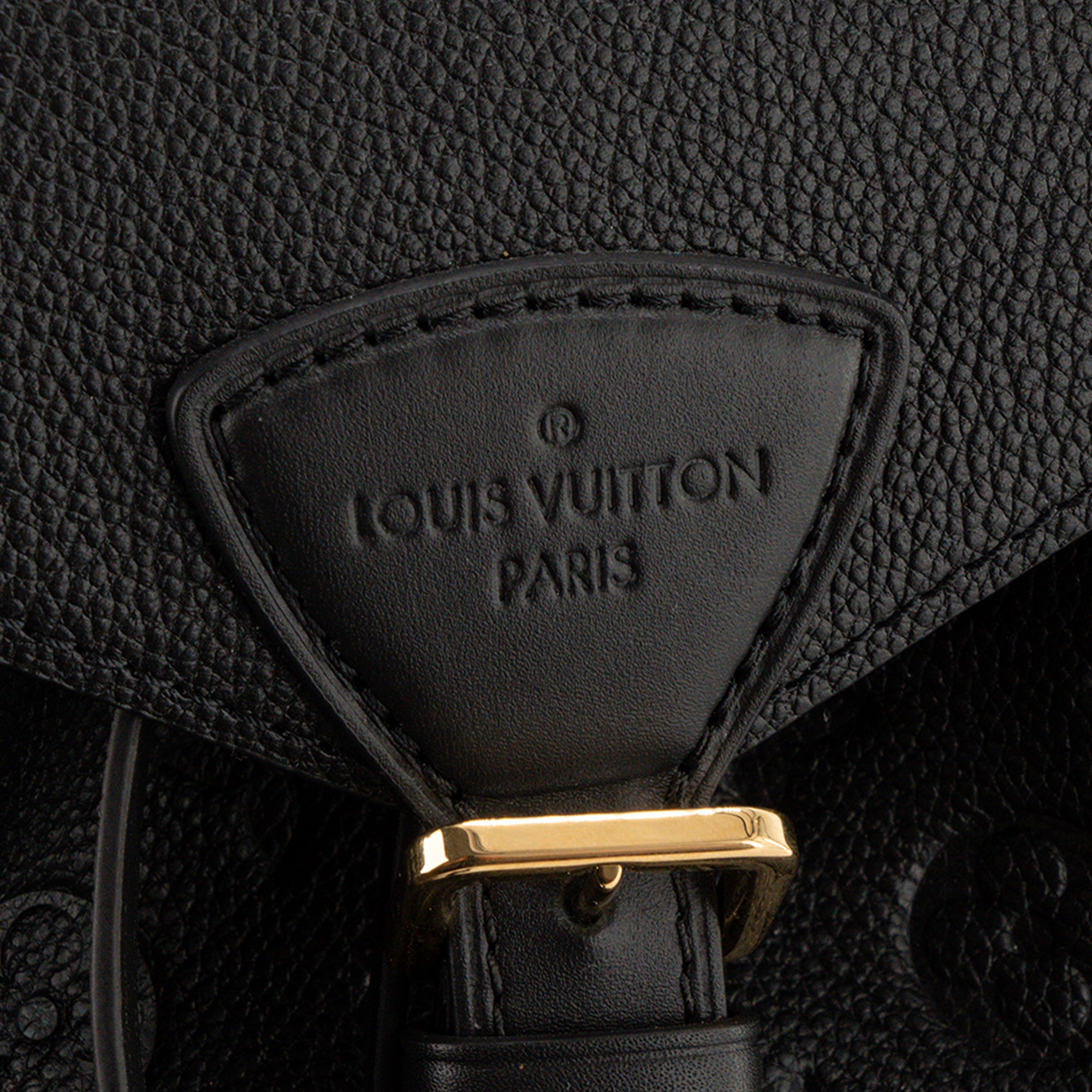 LOUIS VUITTON - Sac à dos Montsouris Louis Vuitton en cuir empreinte noir