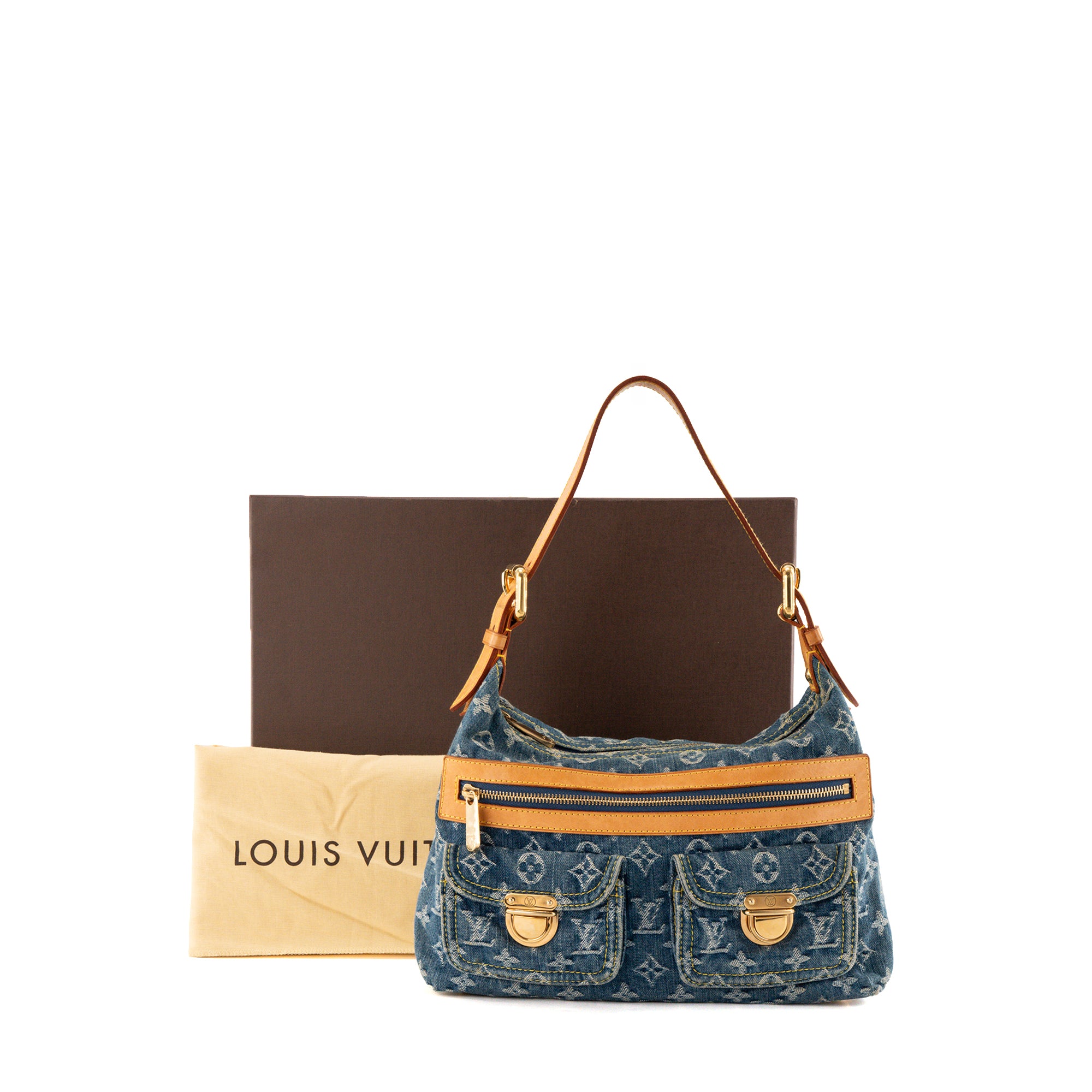 LOUIS VUITTON - Sac à épaule Baggy Louis Vuitton en denim monogrammé