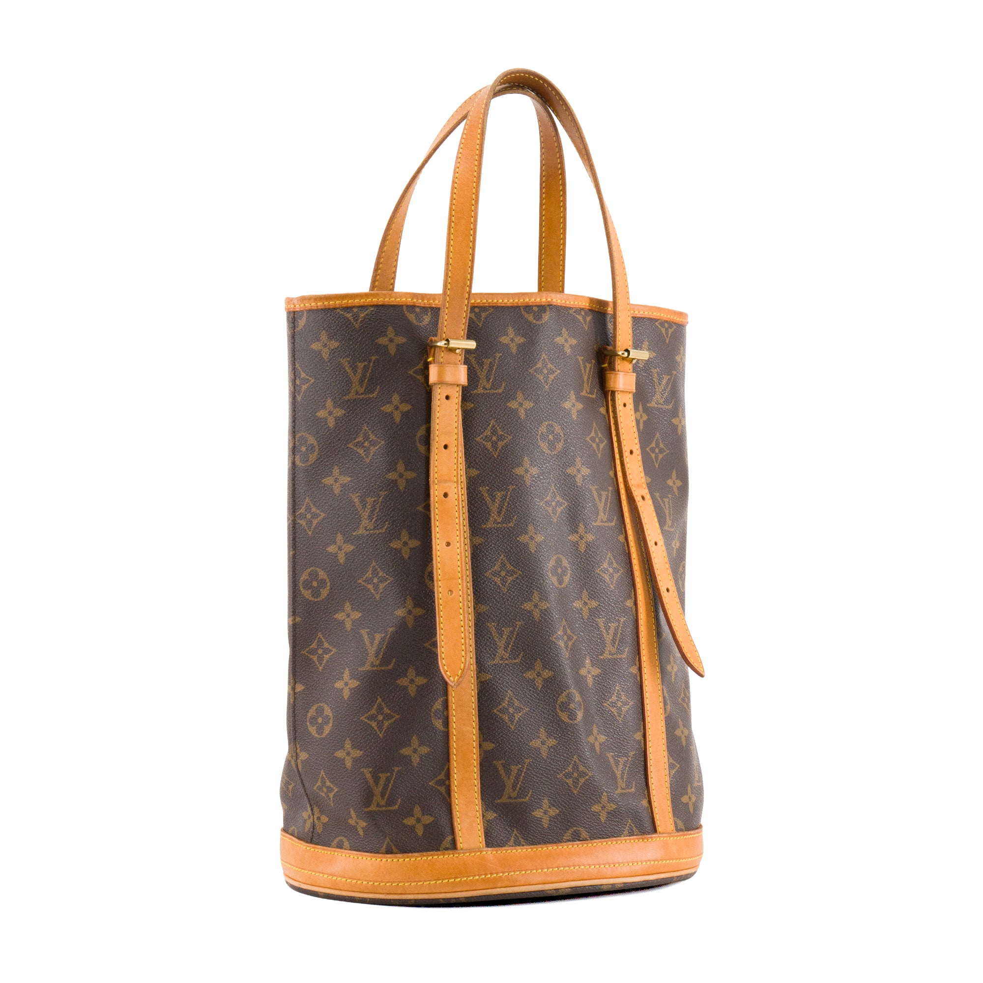 LOUIS VUITTON - Sac à épaule Bucket Louis Vuitton en toile enduite monogrammée vintage