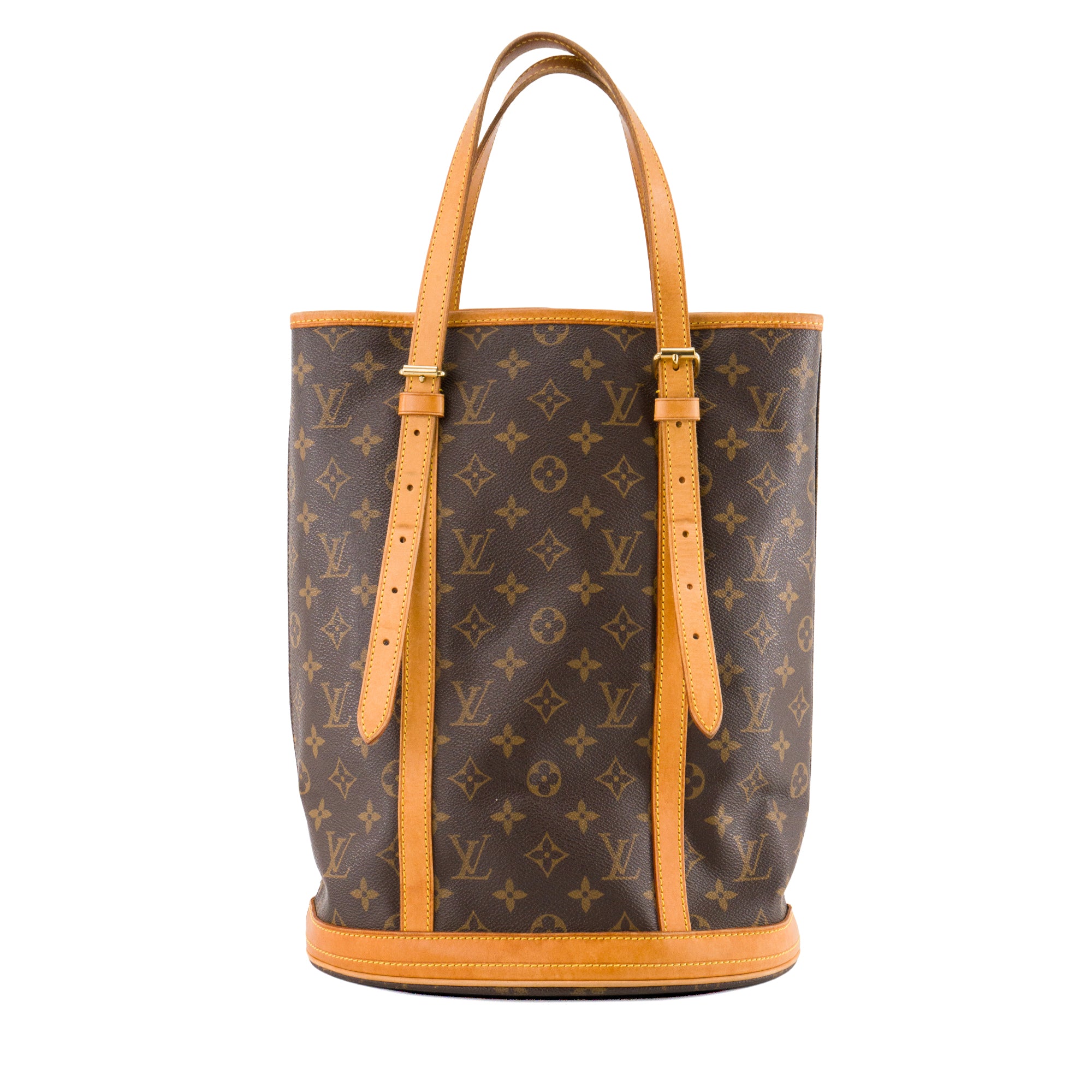 LOUIS VUITTON - Sac à épaule Bucket Louis Vuitton en toile enduite monogrammée vintage