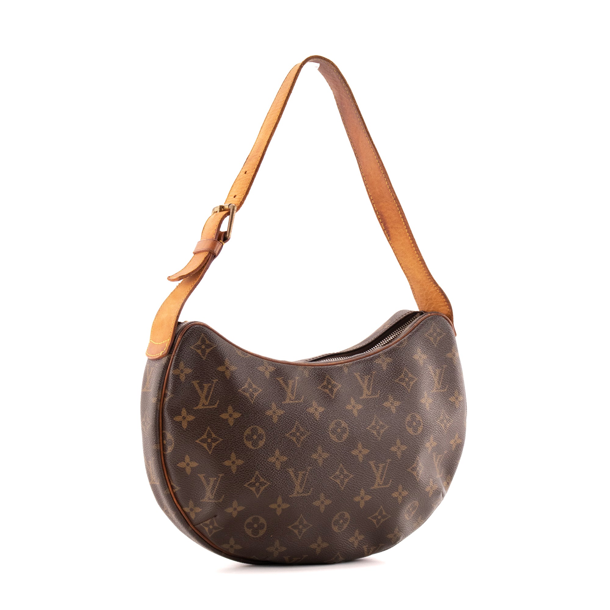 LOUIS VUITTON - Sac à épaule Croissant Louis Vuitton en toile enduite monogrammée vintage