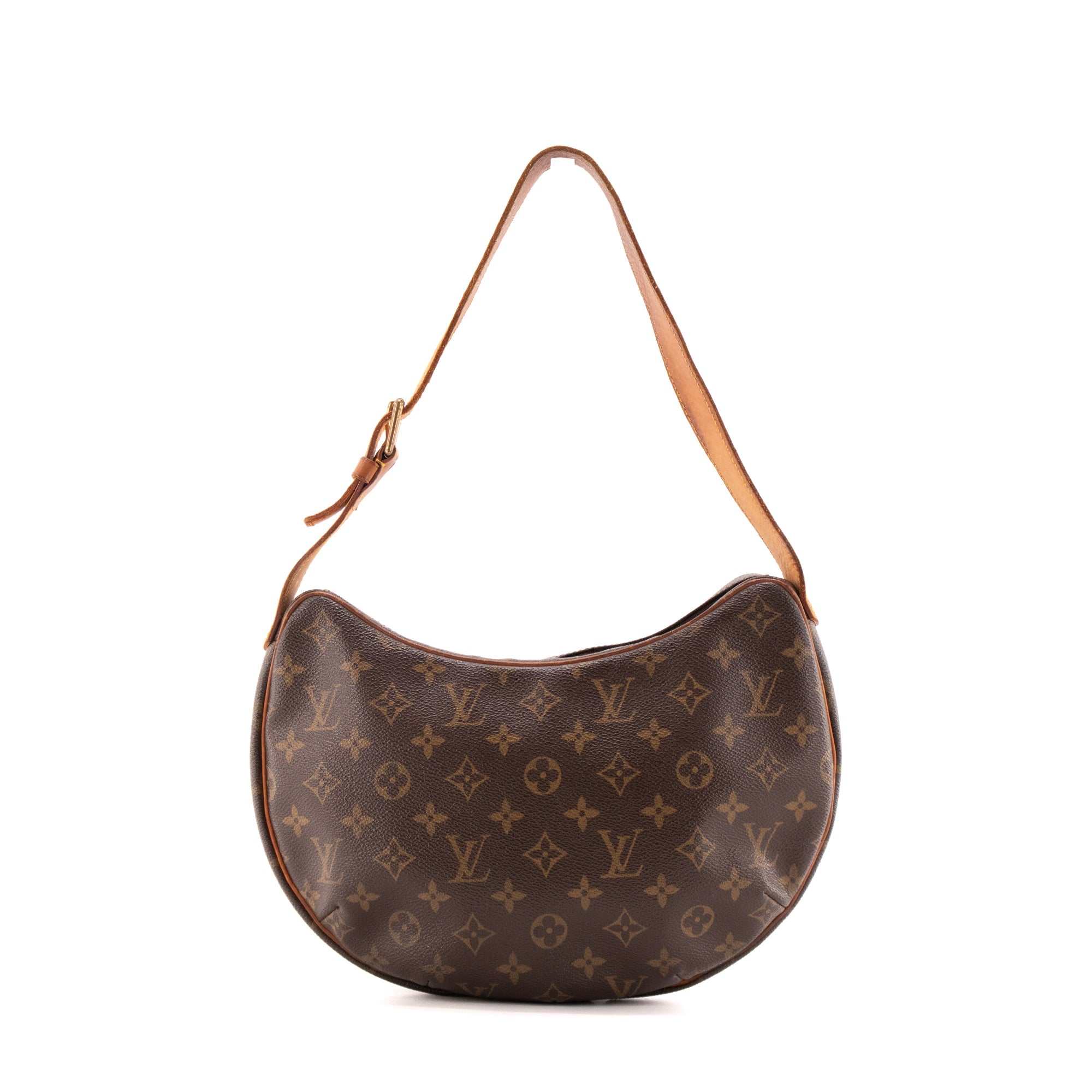 LOUIS VUITTON - Sac à épaule Croissant Louis Vuitton en toile enduite monogrammée vintage