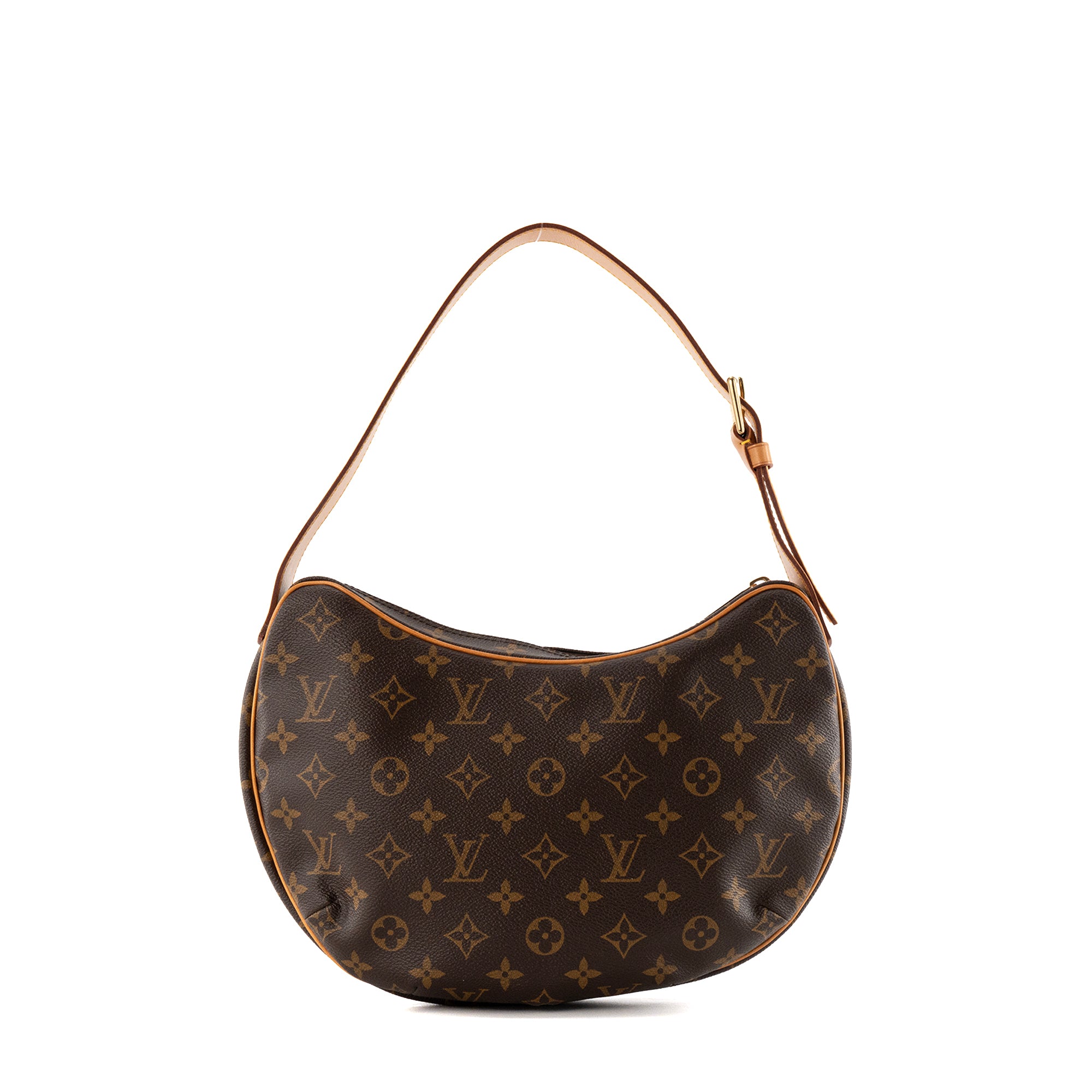 LOUIS VUITTON - Sac à épaule Croissant MM Louis Vuitton en toile enduite monogrammée