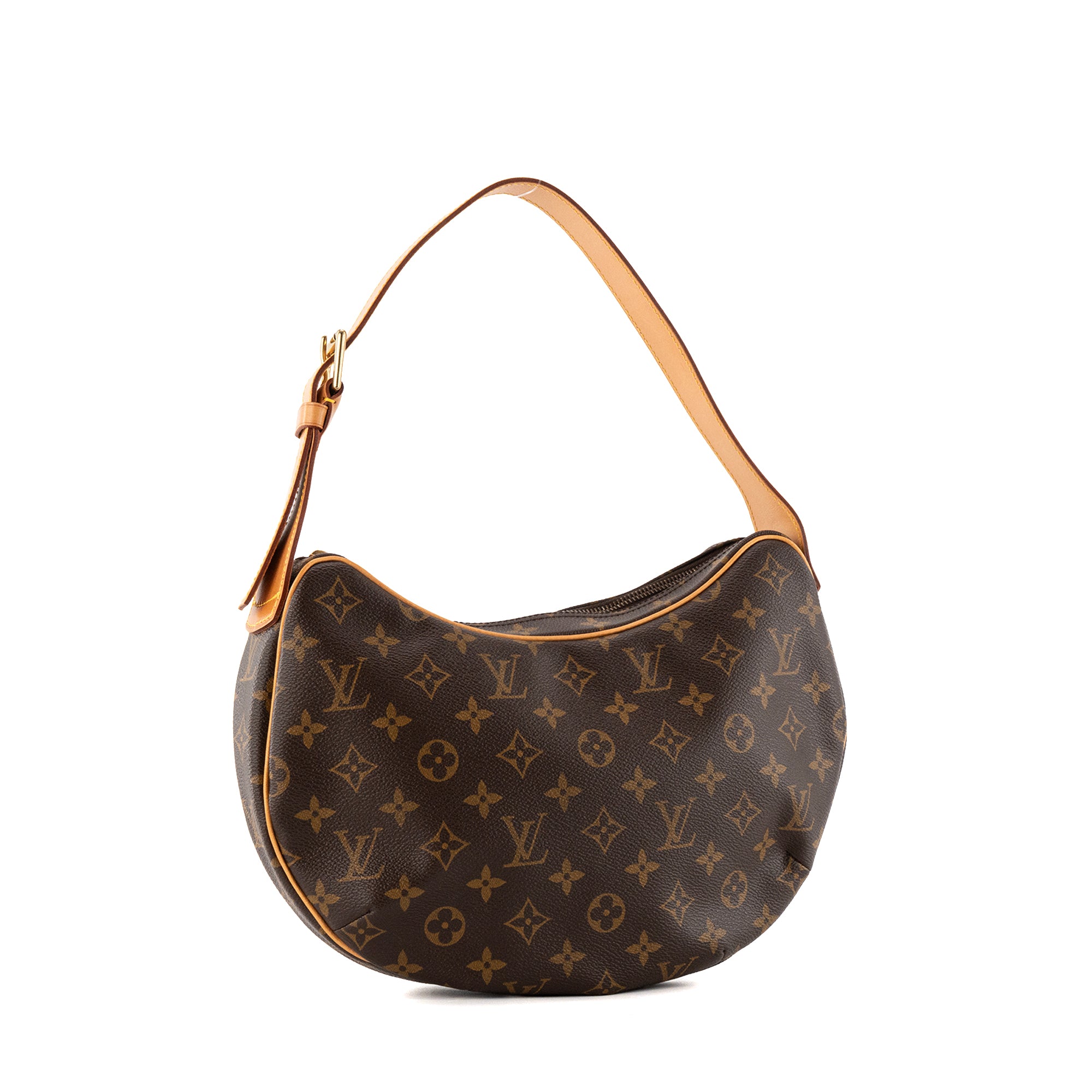 LOUIS VUITTON - Sac à épaule Croissant MM Louis Vuitton en toile enduite monogrammée