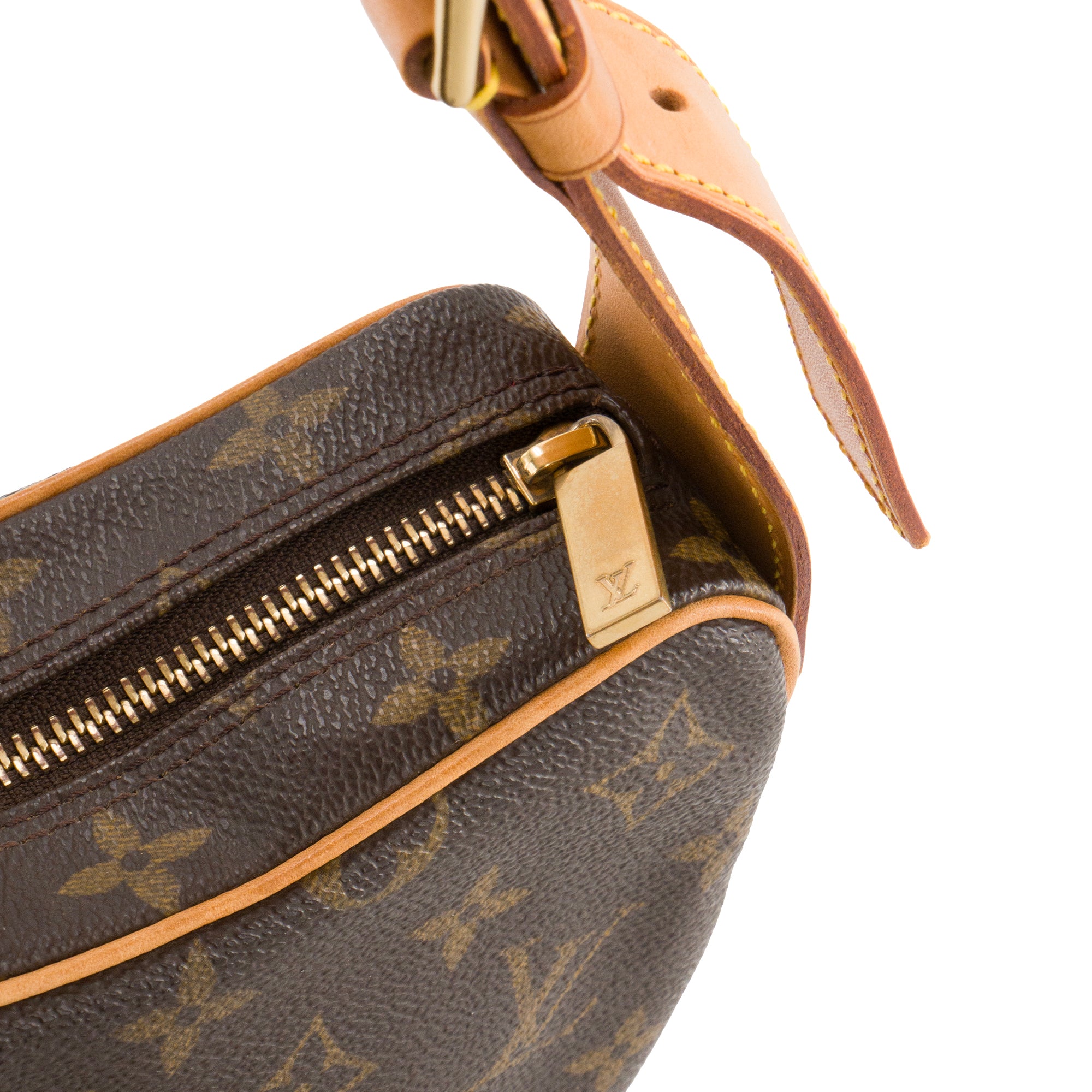 LOUIS VUITTON - Sac à épaule Croissant MM Louis Vuitton en toile enduite monogrammée