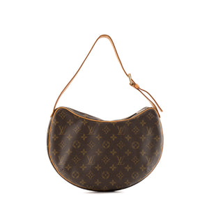 LOUIS VUITTON - Sac à épaule Croissant MM Louis Vuitton en toile enduite monogrammée