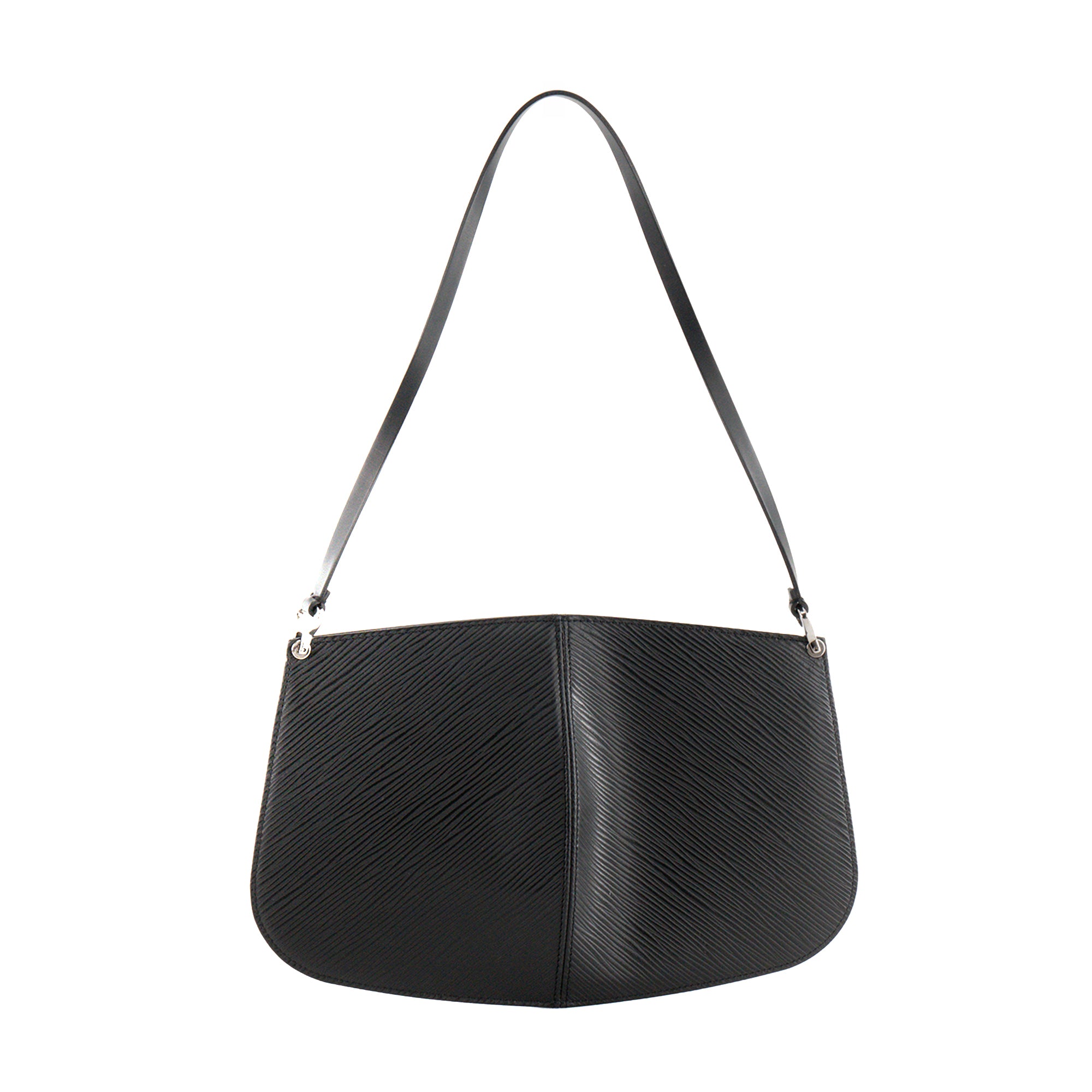 LOUIS VUITTON - Sac à épaule Demi Lune Louis Vuitton en cuir épi noir