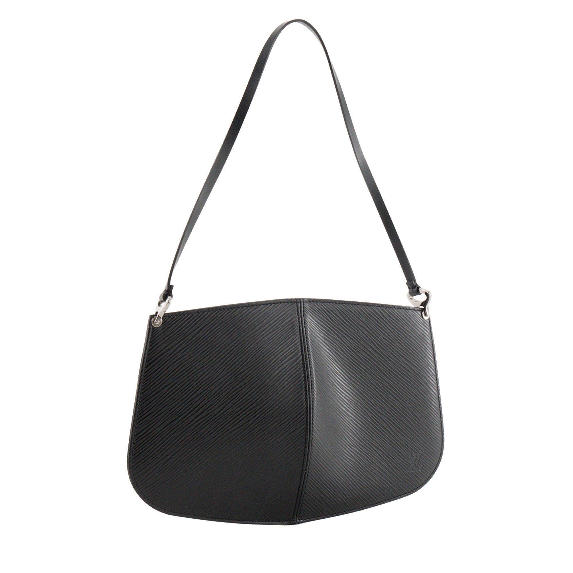 LOUIS VUITTON - Sac à épaule Demi Lune Louis Vuitton en cuir épi noir