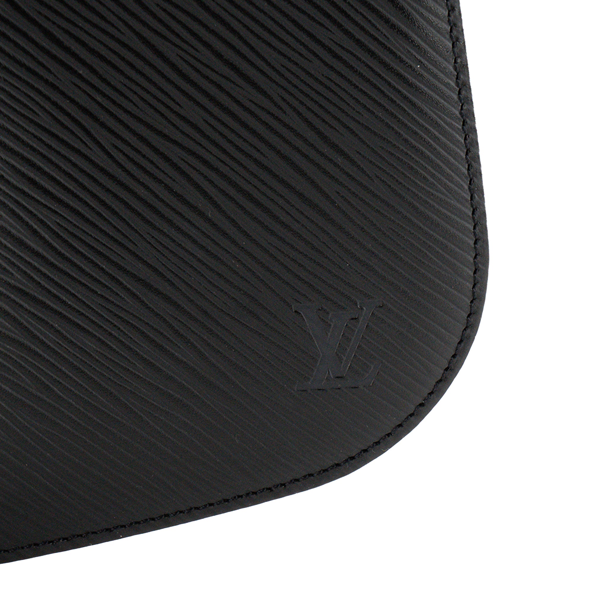 LOUIS VUITTON - Sac à épaule Demi Lune Louis Vuitton en cuir épi noir