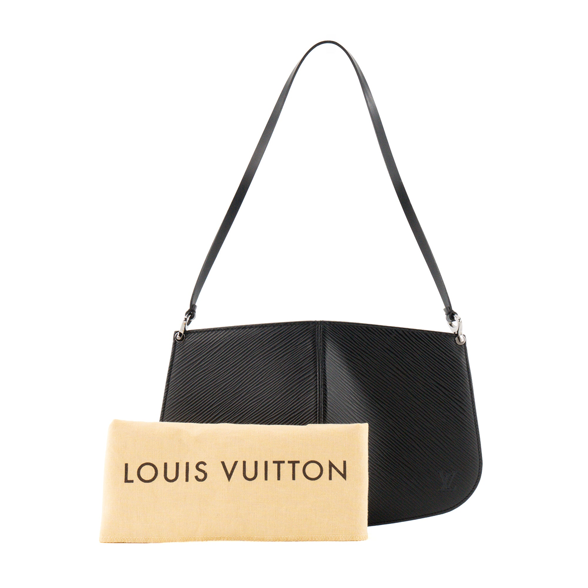 LOUIS VUITTON - Sac à épaule Demi Lune Louis Vuitton en cuir épi noir