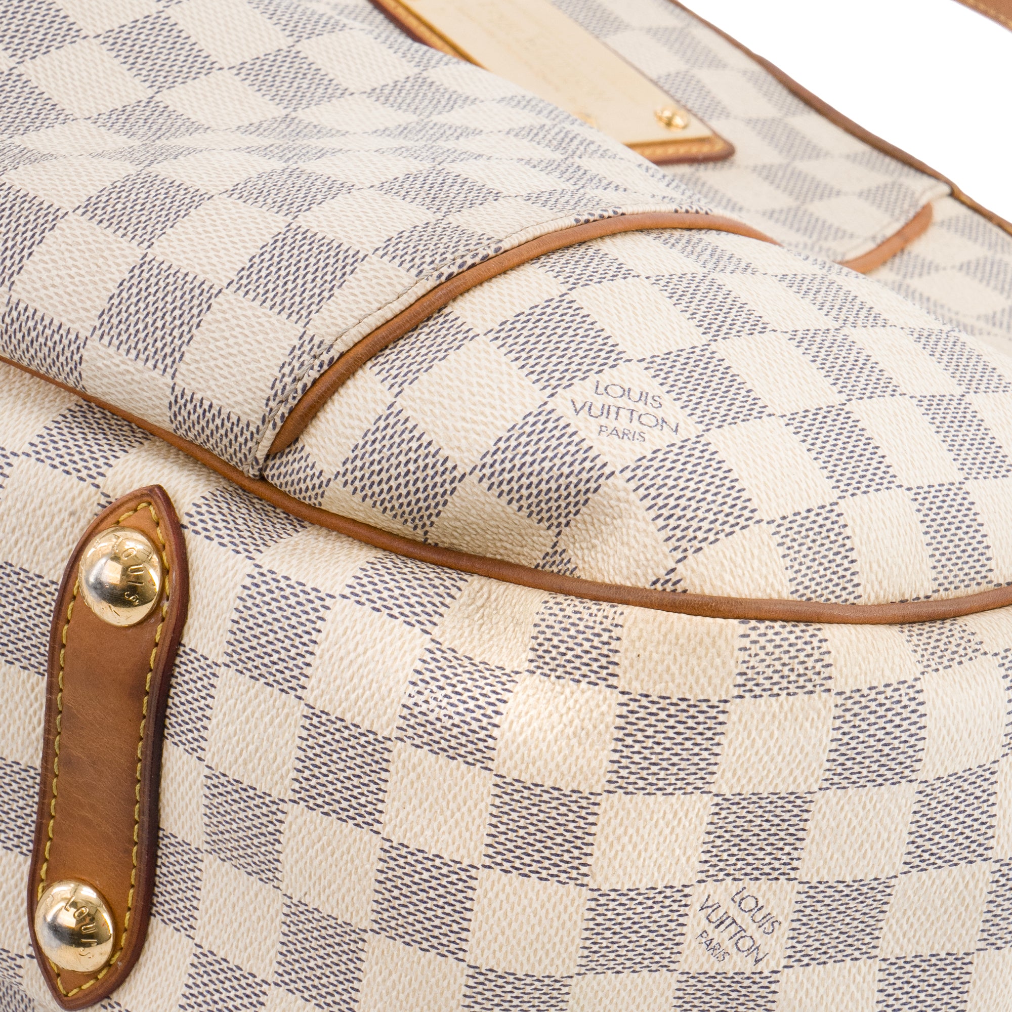 LOUIS VUITTON - Sac à épaule Galliera Louis Vuitton en toile enduite damier azur