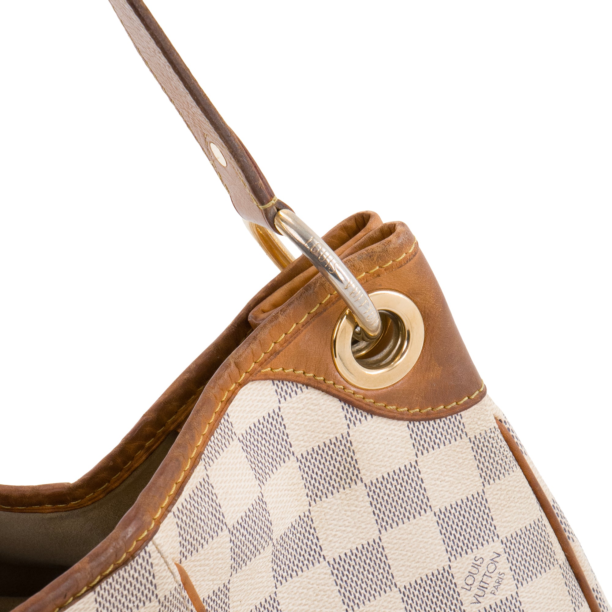 LOUIS VUITTON - Sac à épaule Galliera Louis Vuitton en toile enduite damier azur
