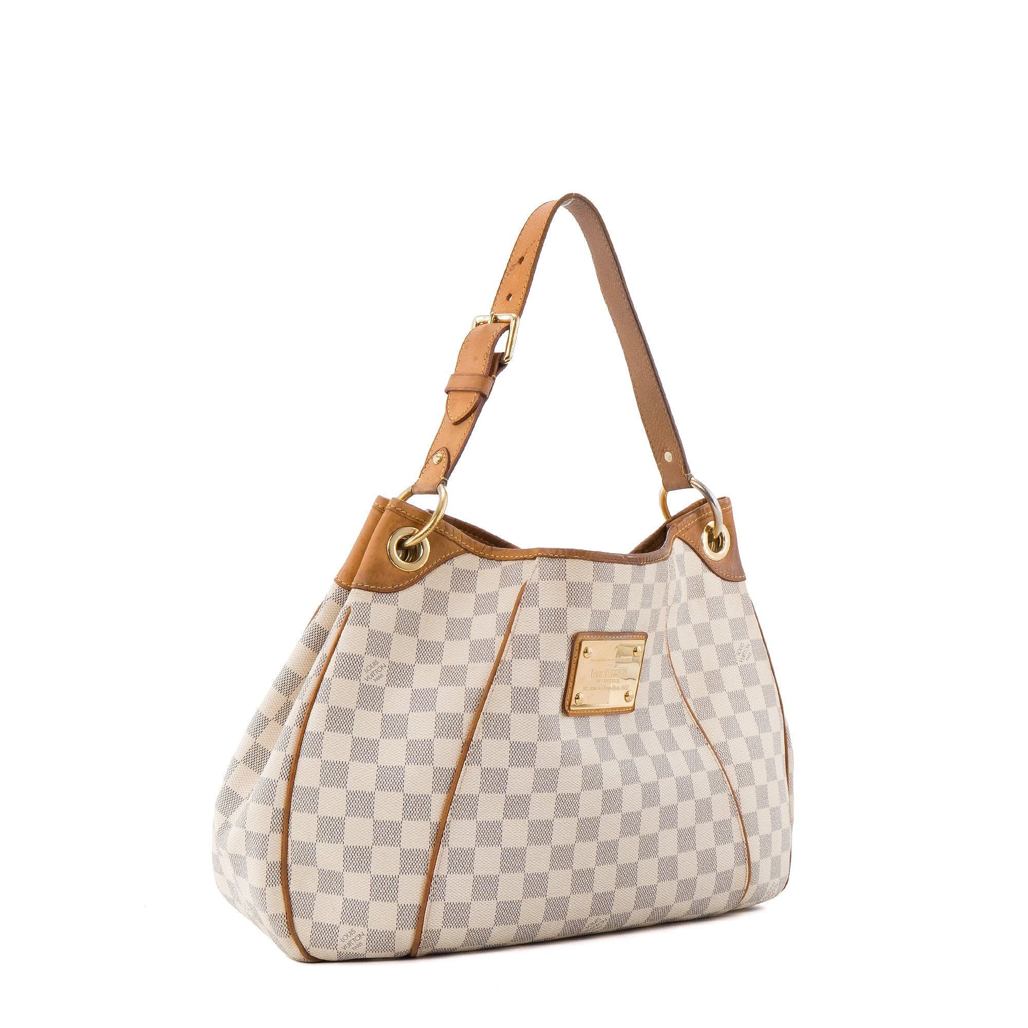 LOUIS VUITTON - Sac à épaule Galliera Louis Vuitton en toile enduite damier azur