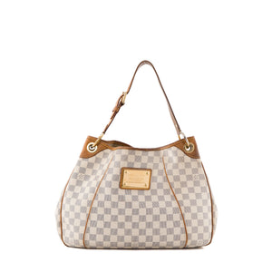LOUIS VUITTON - Sac à épaule Galliera Louis Vuitton en toile enduite damier azur