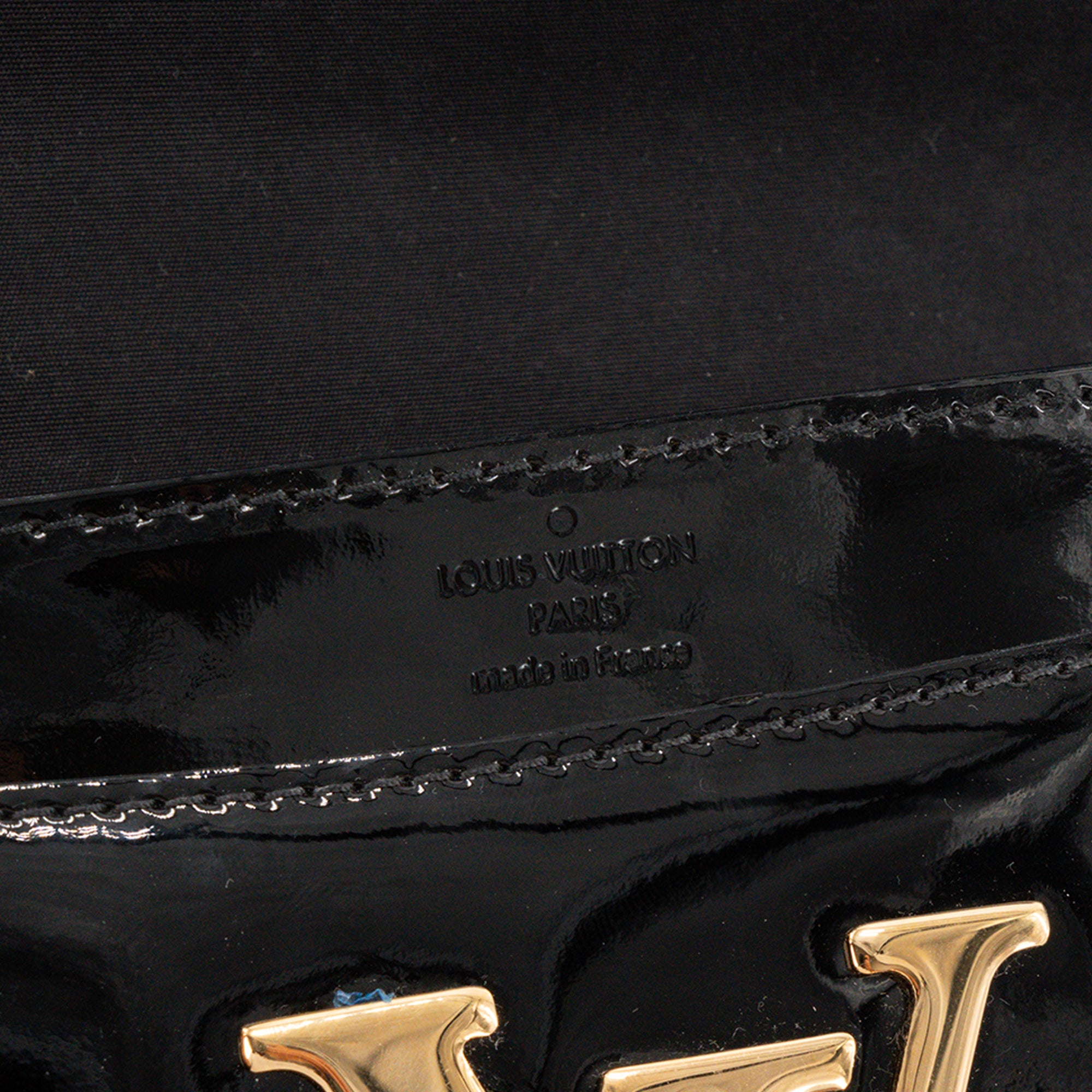 LOUIS VUITTON - Sac à bandoulière Louise Louis Vuitton en cuir verni noir