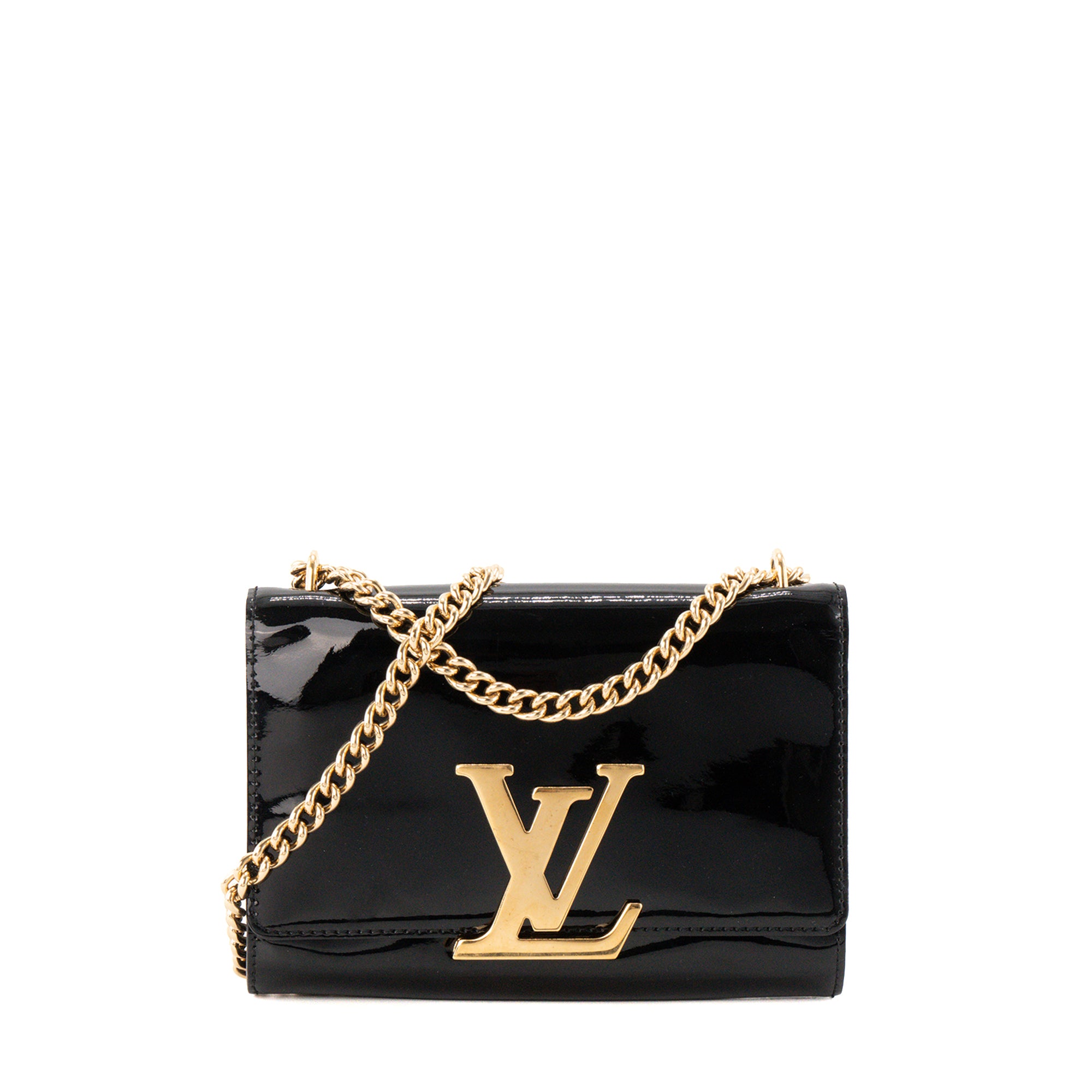 LOUIS VUITTON - Sac à bandoulière Louise Louis Vuitton en cuir verni noir