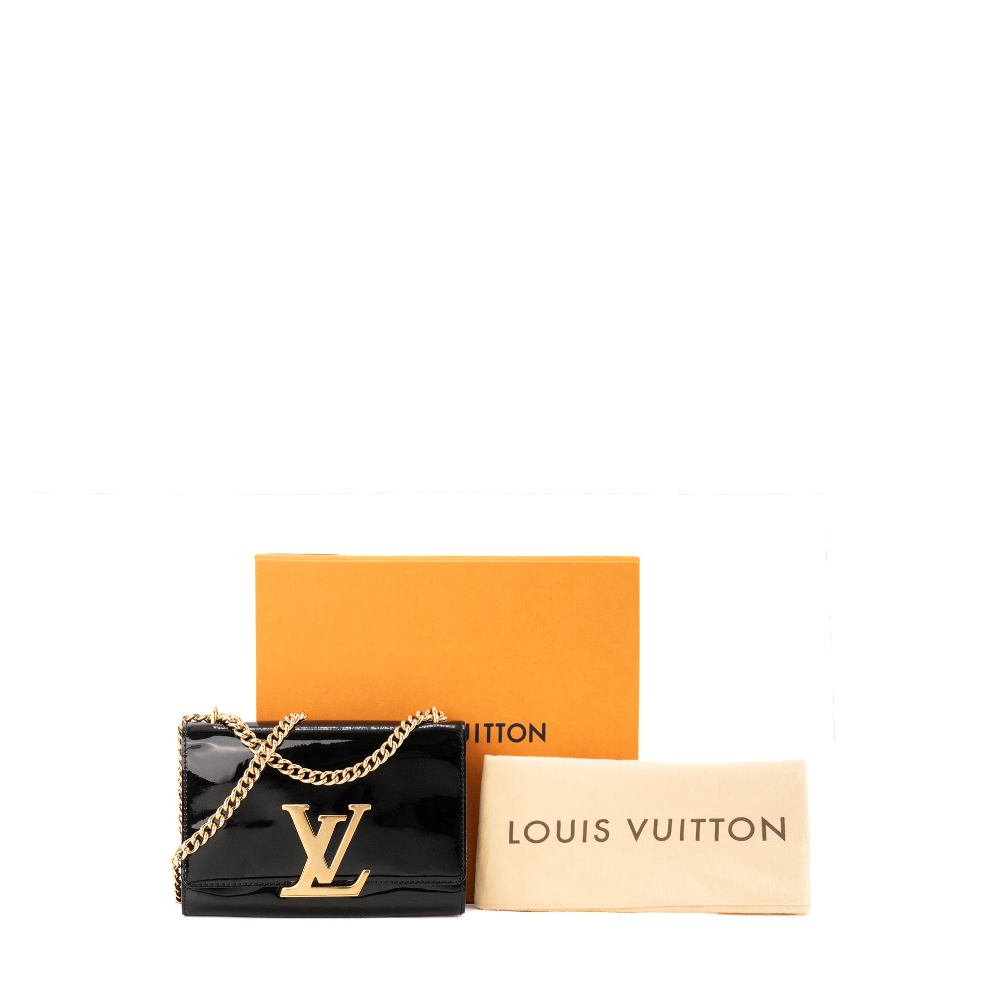 LOUIS VUITTON - Sac à bandoulière Louise Louis Vuitton en cuir verni noir