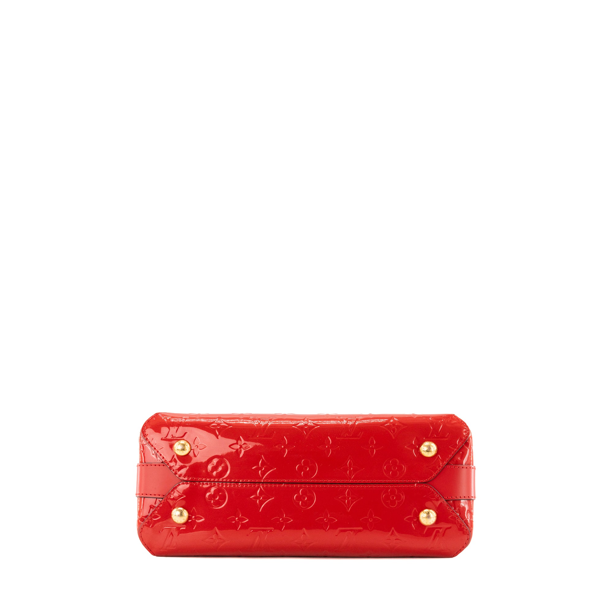 LOUIS VUITTON - Sac à épaule Melrose Avenue Louis Vuitton en cuir verni et cuir lisse rouge
