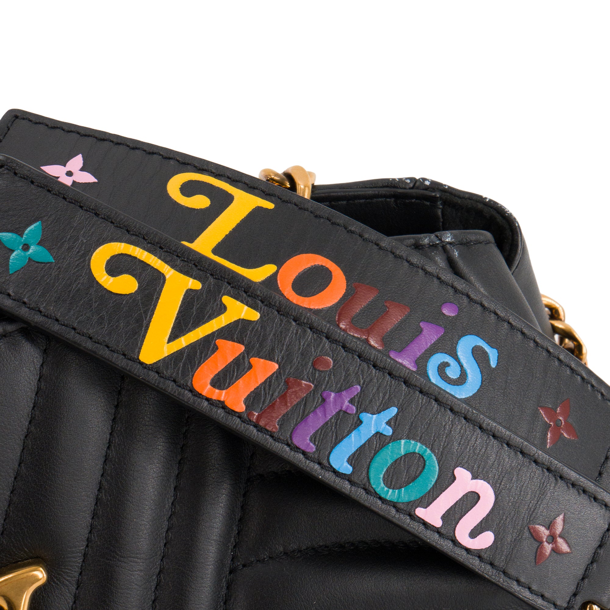 LOUIS VUITTON - Sac à épaule New Wave Louis Vuitton en cuir lisse noir