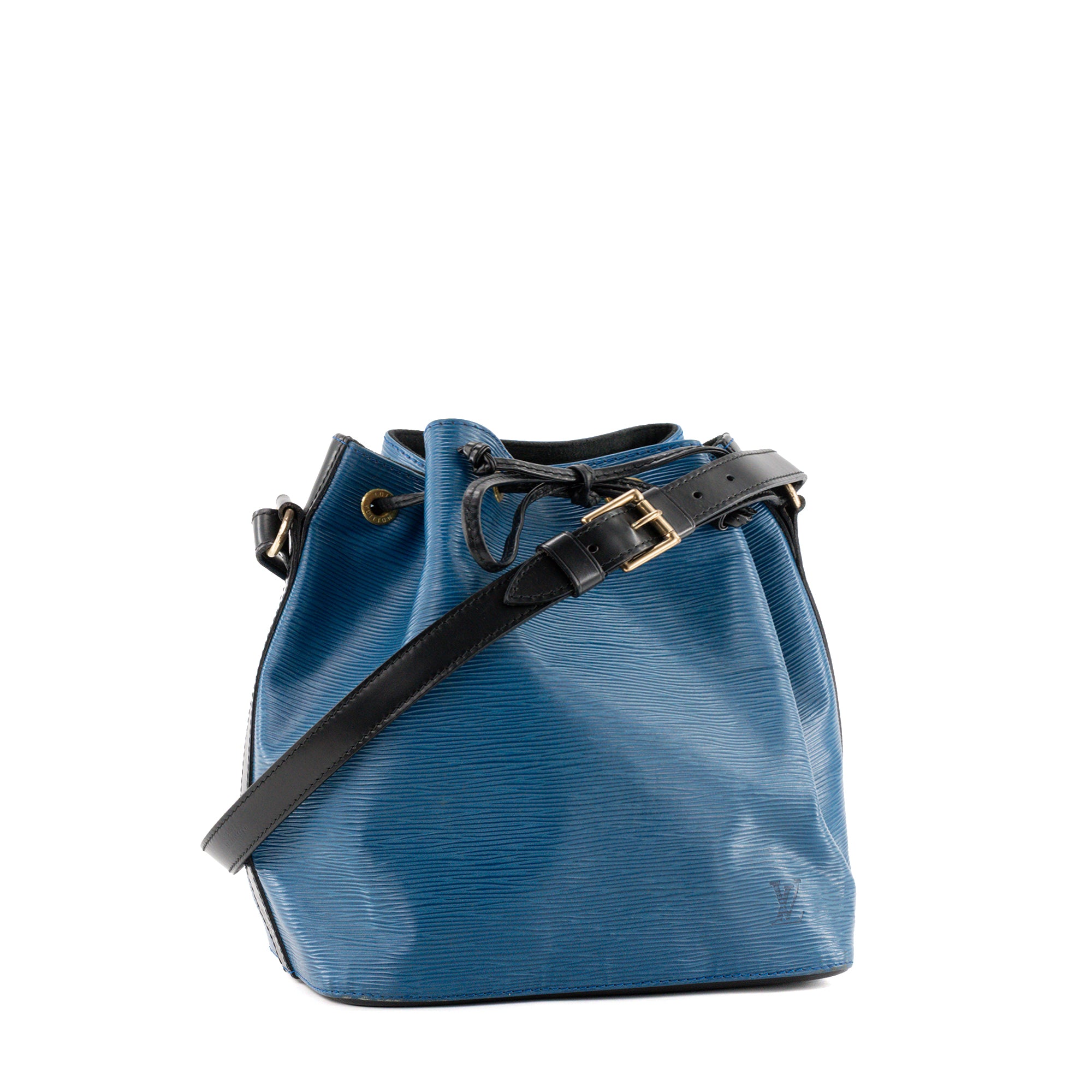 LOUIS VUITTON - Sac à épaule Noé Louis Vuitton en cuir épi bleu vintage