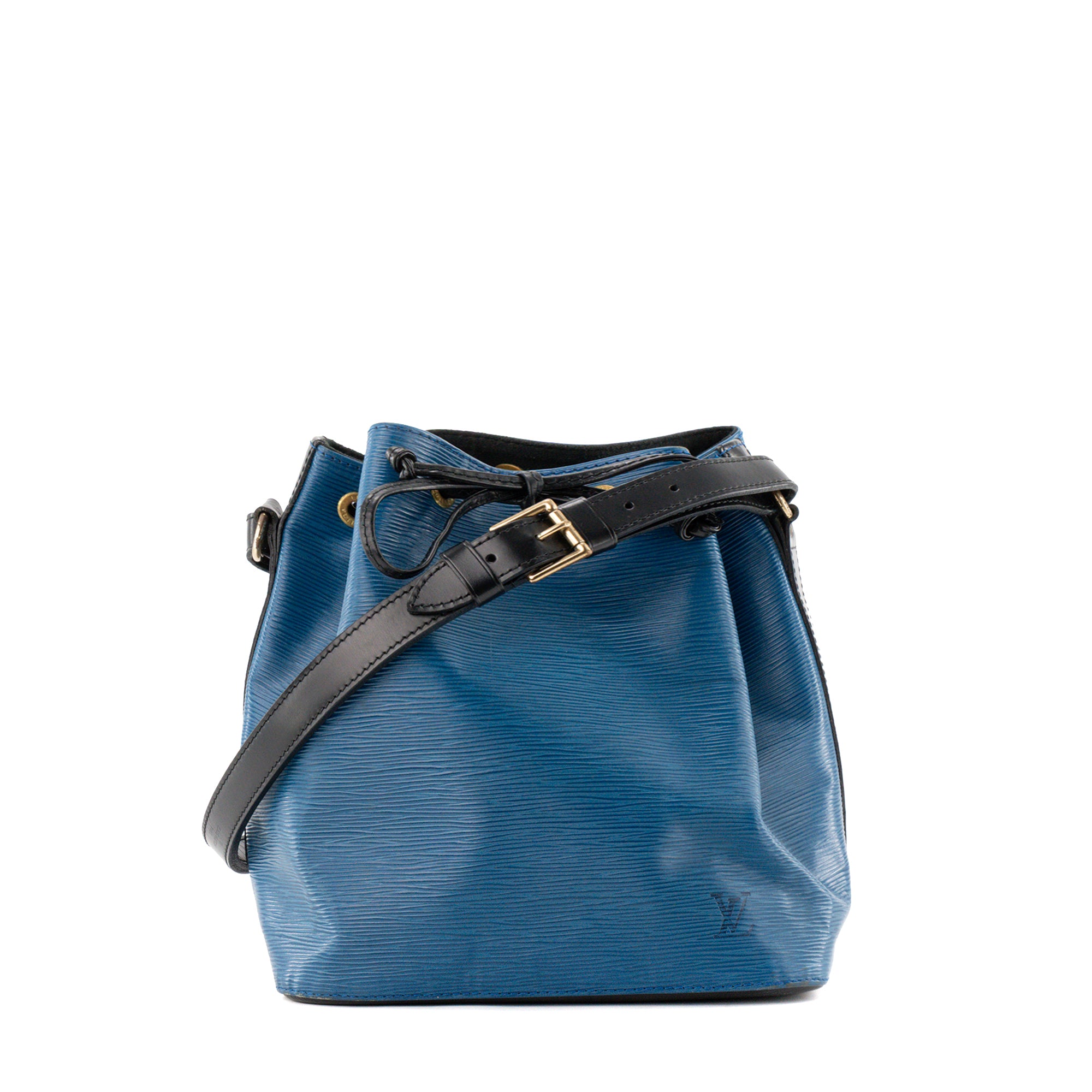 LOUIS VUITTON - Sac à épaule Noé Louis Vuitton en cuir épi bleu vintage
