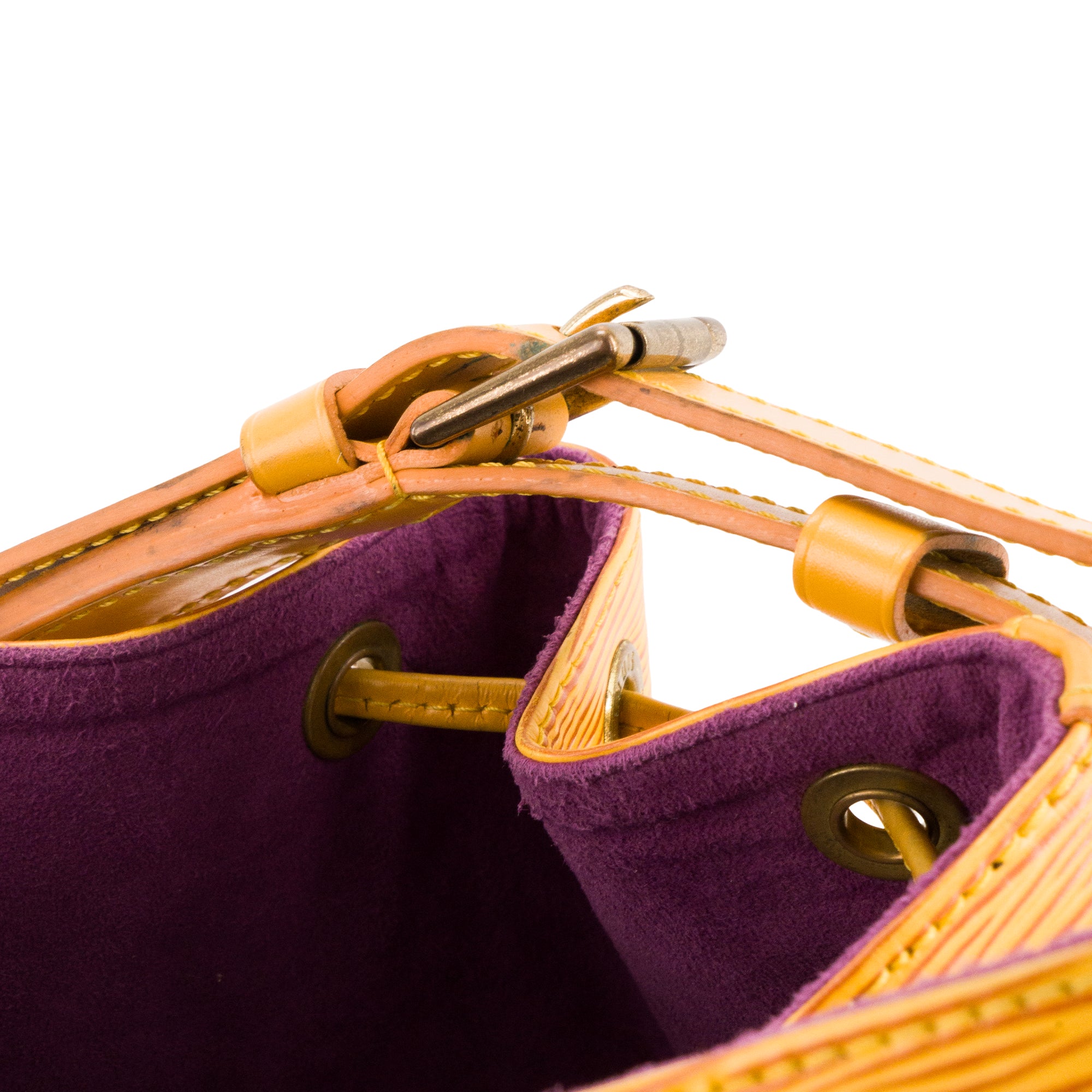 LOUIS VUITTON - Sac à épaule Noé Louis Vuitton en cuir épi jaune vintage