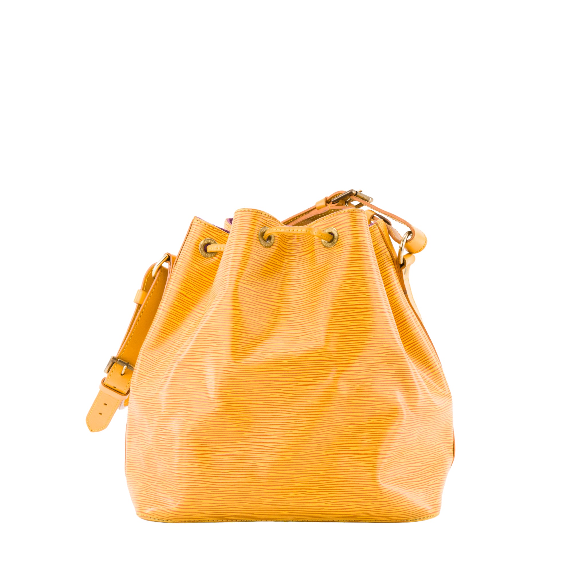 LOUIS VUITTON - Sac à épaule Noé Louis Vuitton en cuir épi jaune vintage