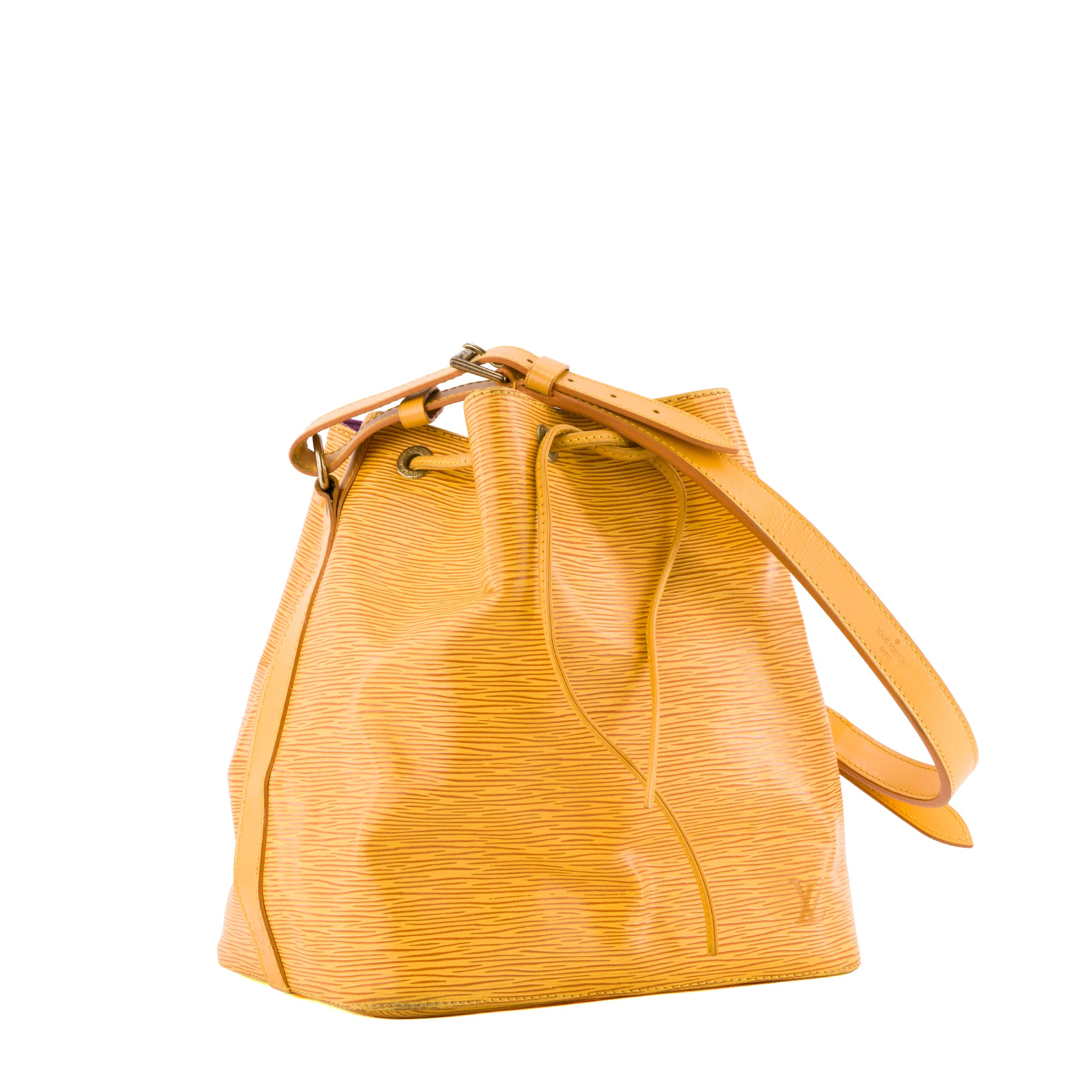 LOUIS VUITTON - Sac à épaule Noé Louis Vuitton en cuir épi jaune vintage
