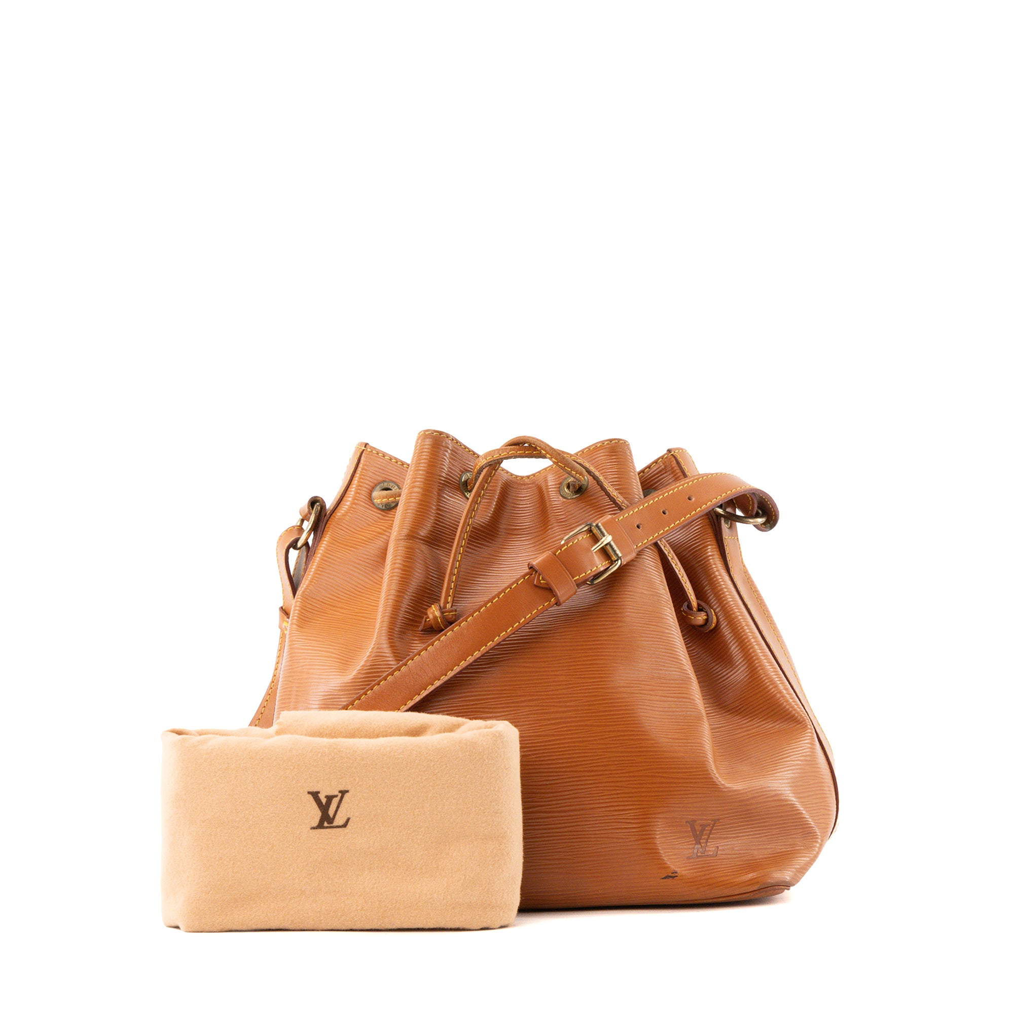 LOUIS VUITTON - Sac à épaule Noé PM Louis Vuitton en cuir épi marron vintage