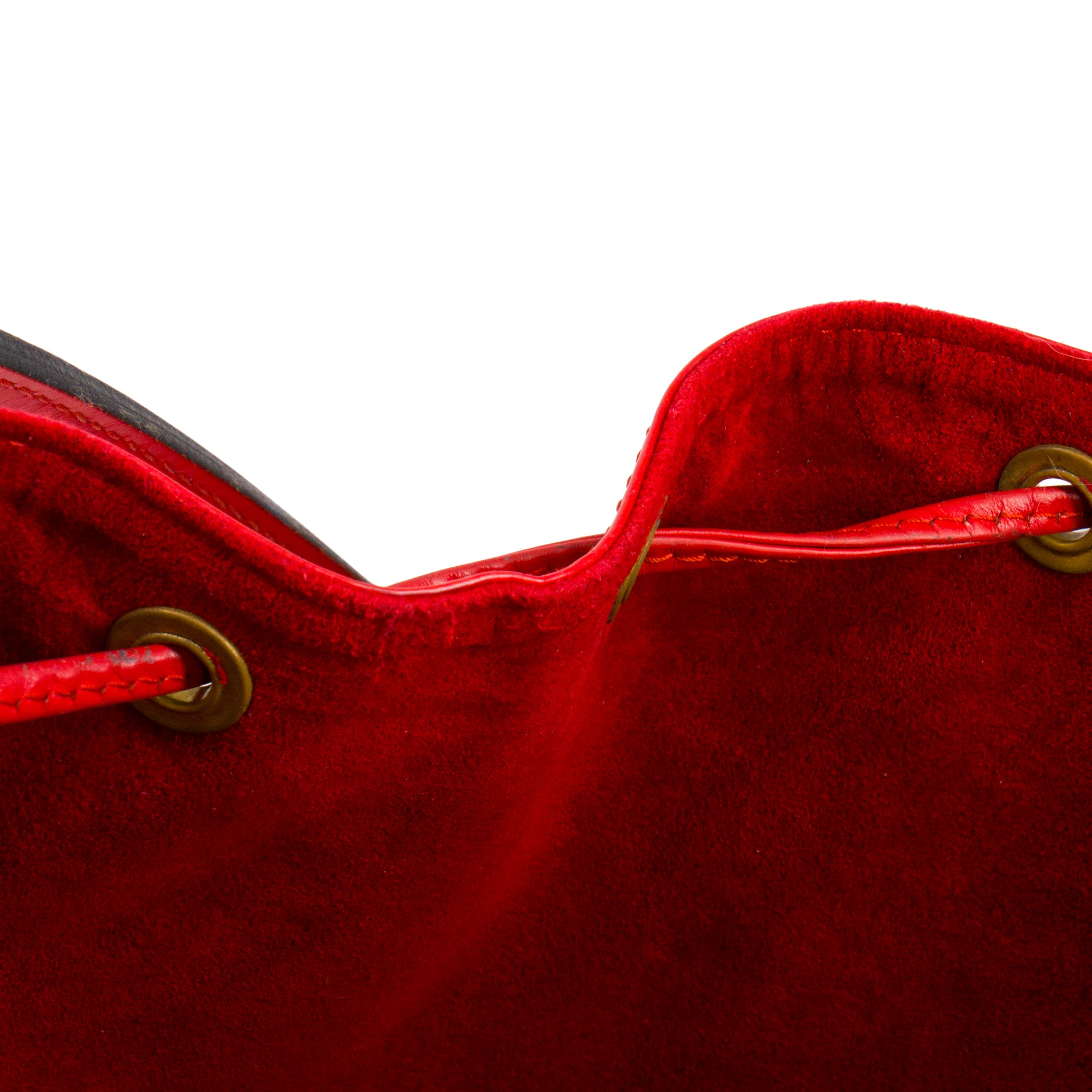 LOUIS VUITTON - Sac à épaule Noé Louis Vuitton en cuir épi rouge vintage