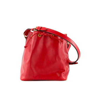 LOUIS VUITTON - Sac à épaule Noé Louis Vuitton en cuir épi rouge vintage