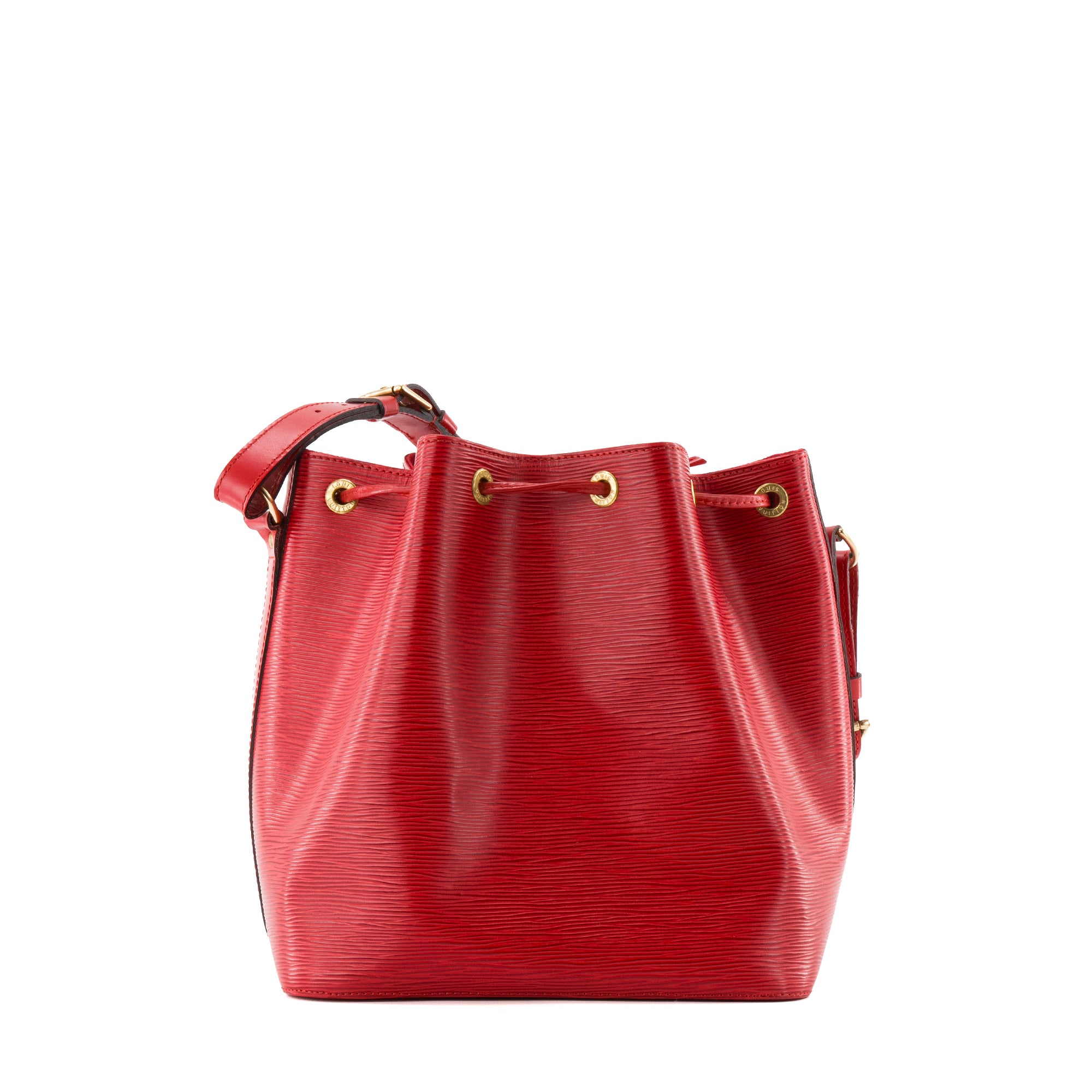 LOUIS VUITTON - Sac à épaule Noé Louis Vuitton en cuir épi rouge vintage