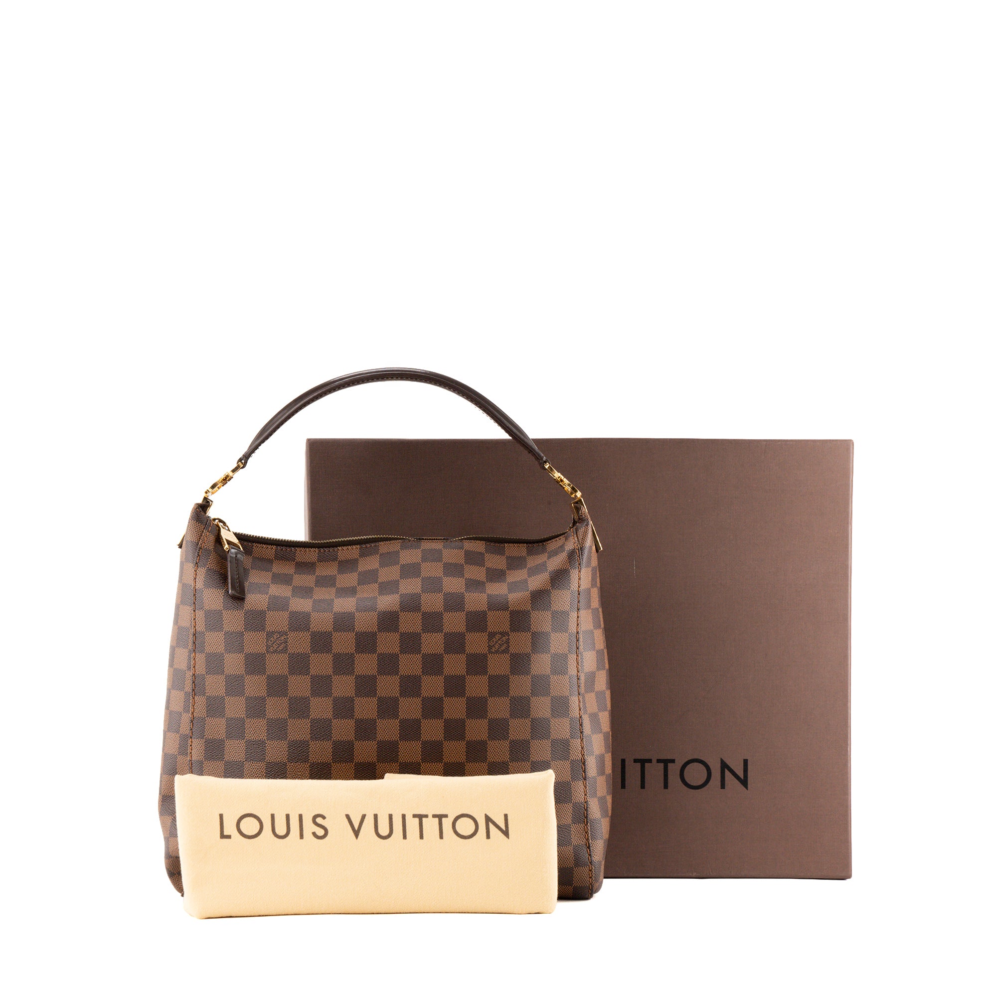 LOUIS VUITTON - Louis Vuitton Portobello Handbag in Damier Ebene coated canvas