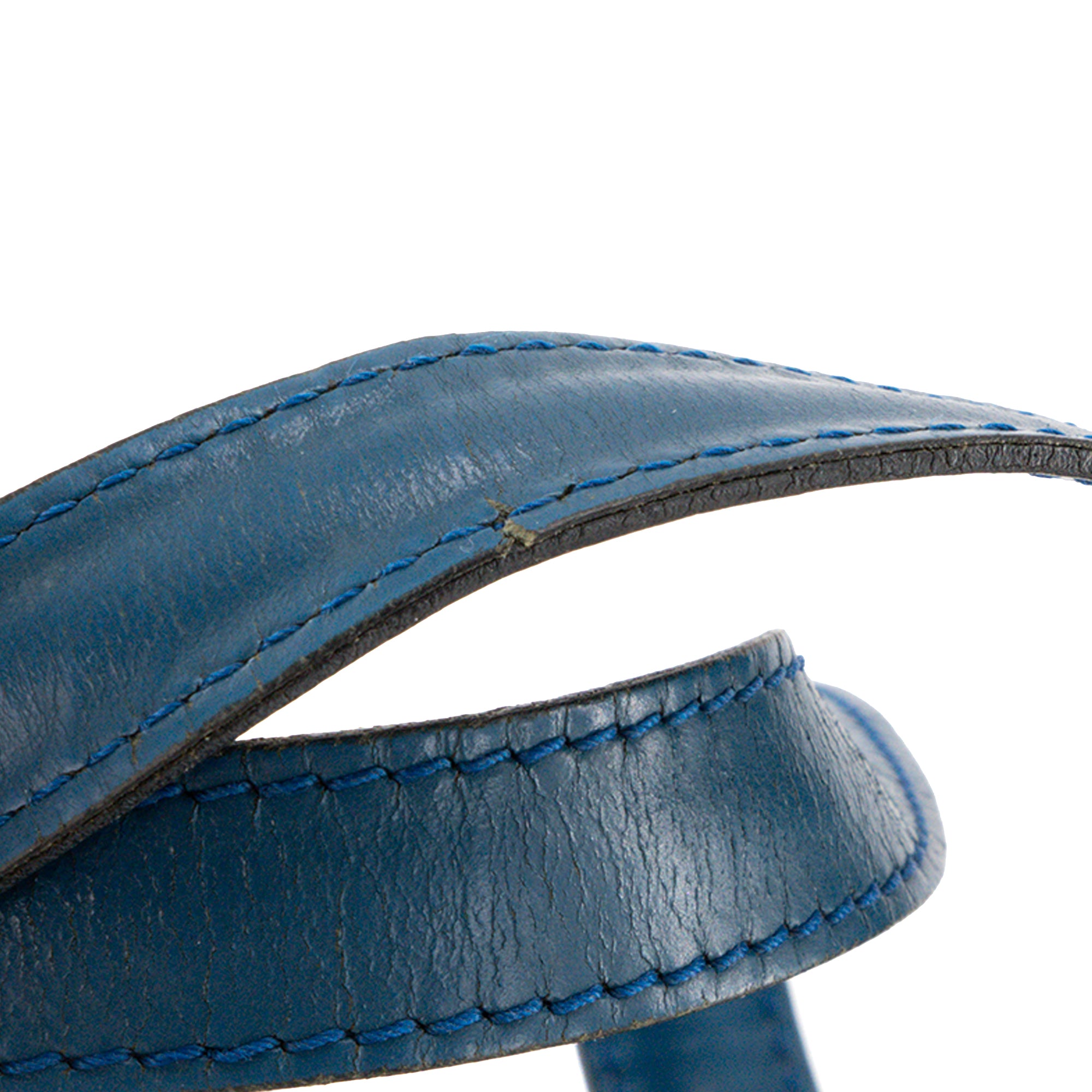 LOUIS VUITTON - Sac à épaule Saint Jacques Louis Vuitton en cuir épi bleu vintage
