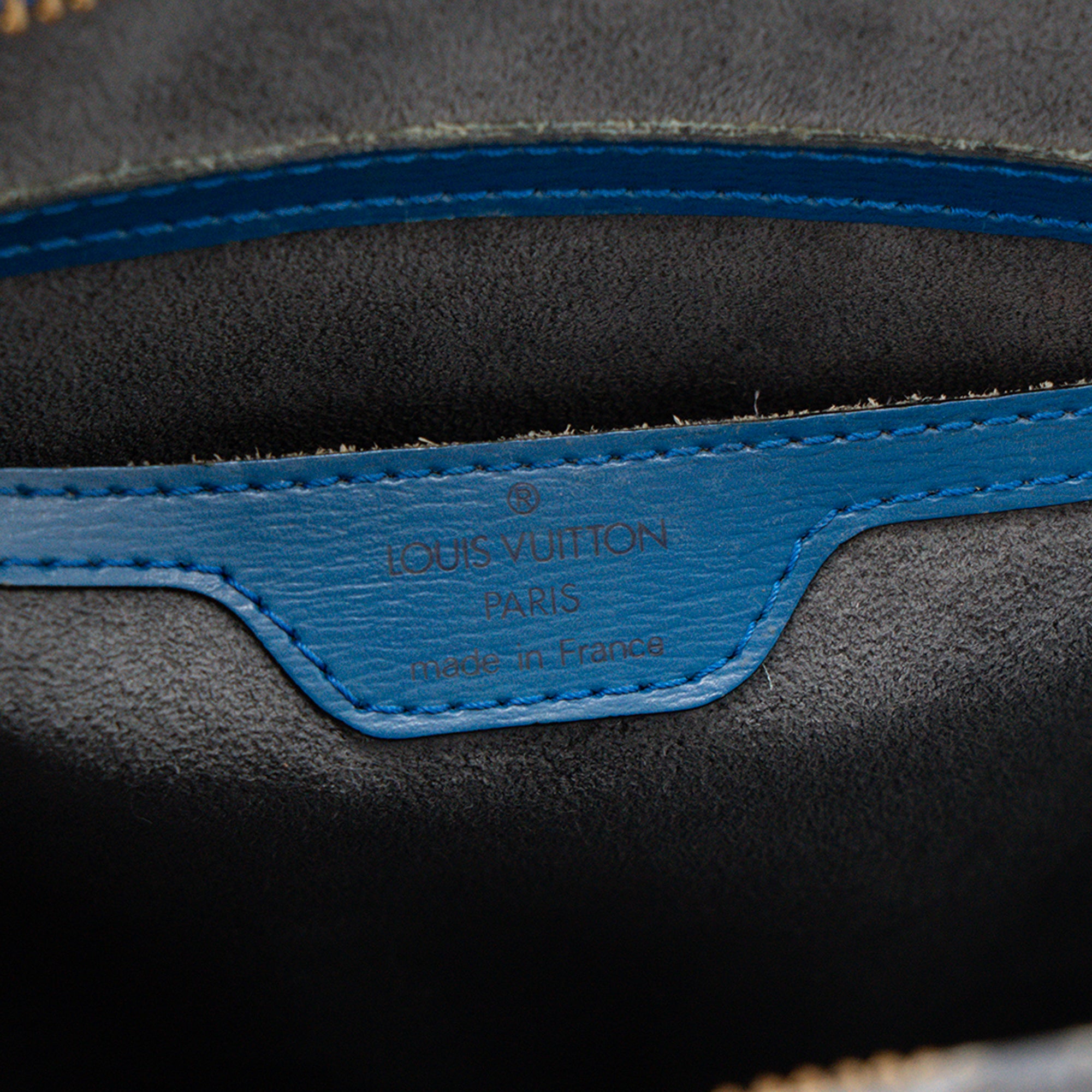 LOUIS VUITTON - Sac à épaule Saint Jacques Louis Vuitton en cuir épi bleu vintage