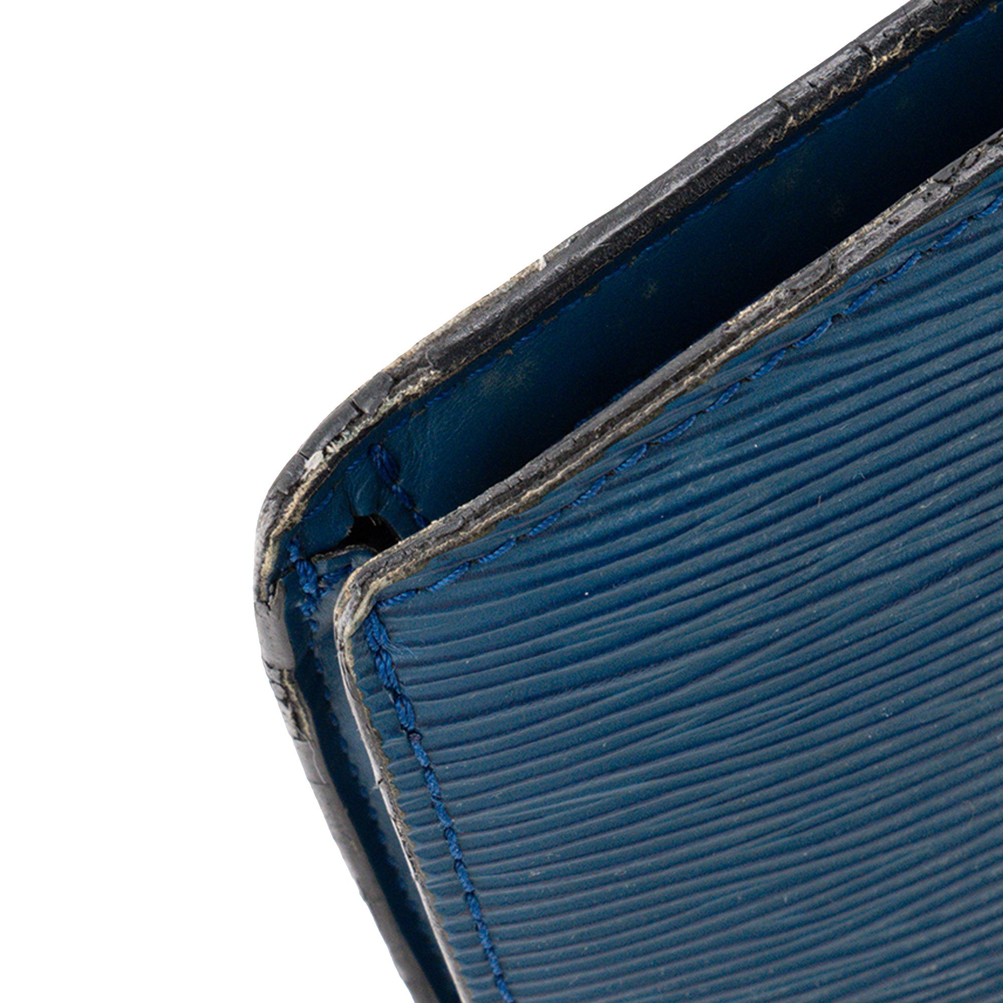 LOUIS VUITTON - Sac à épaule Saint Jacques Louis Vuitton en cuir épi bleu vintage
