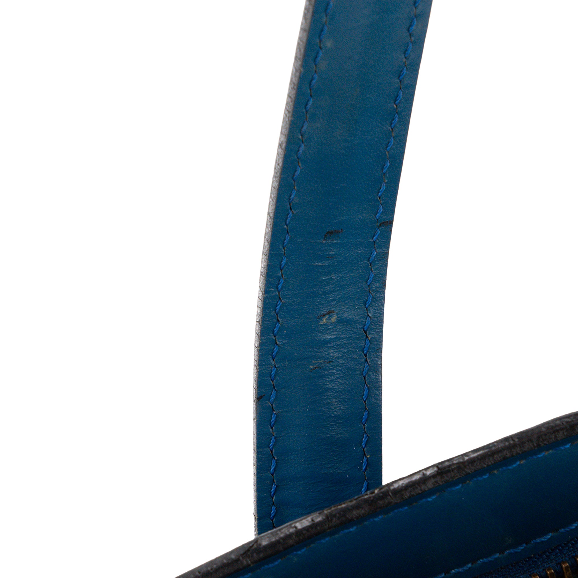 LOUIS VUITTON - Sac à épaule Saint Jacques Louis Vuitton en cuir épi bleu vintage