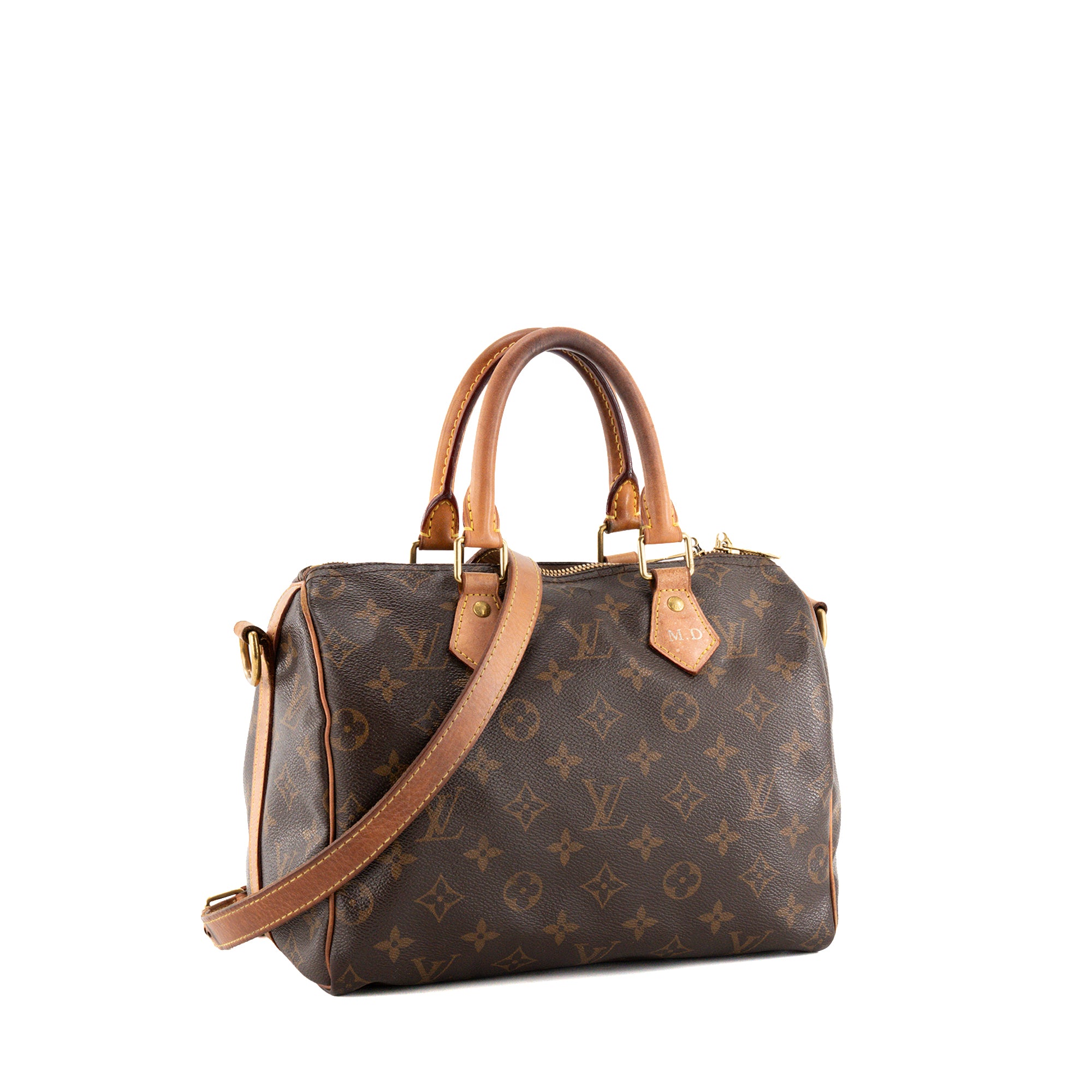 LOUIS VUITTON - Sac à épaule Speedy 25 Louis Vuitton en toile enduite monogrammée