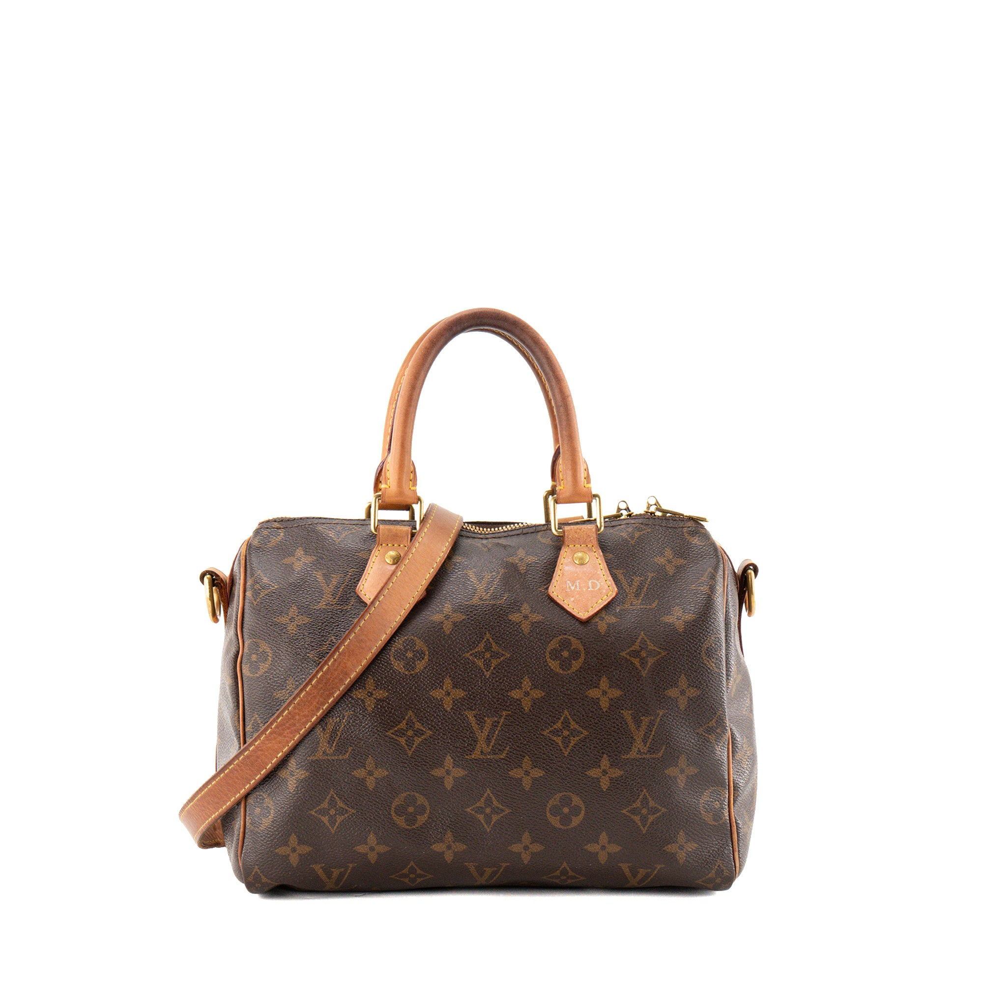 LOUIS VUITTON - Sac à épaule Speedy 25 Louis Vuitton en toile enduite monogrammée