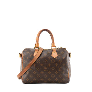 LOUIS VUITTON - Sac à épaule Speedy 25 Louis Vuitton en toile enduite monogrammée