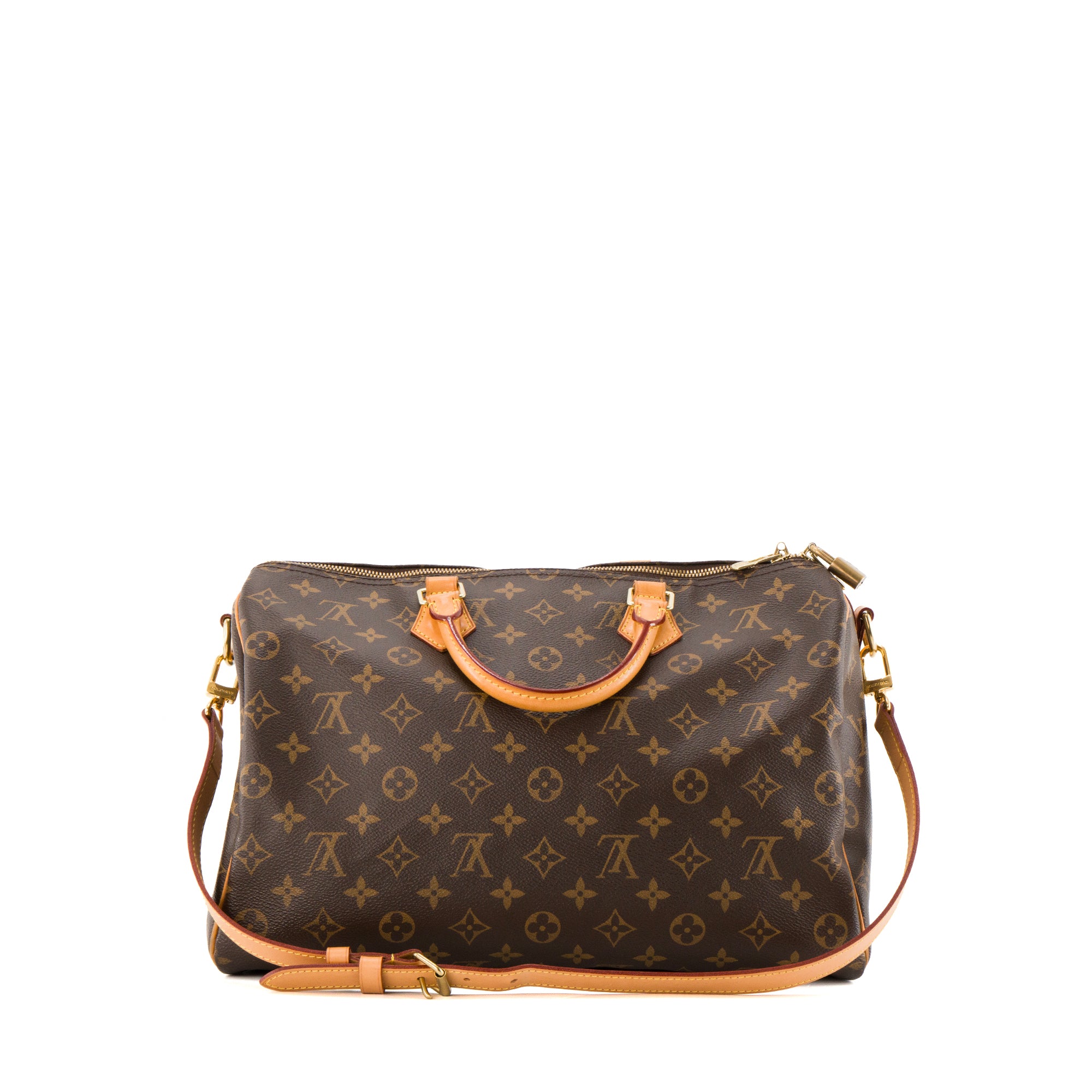 LOUIS VUITTON - Sac à épaule Speedy 35 Louis Vuitton en toile enduite monogrammée