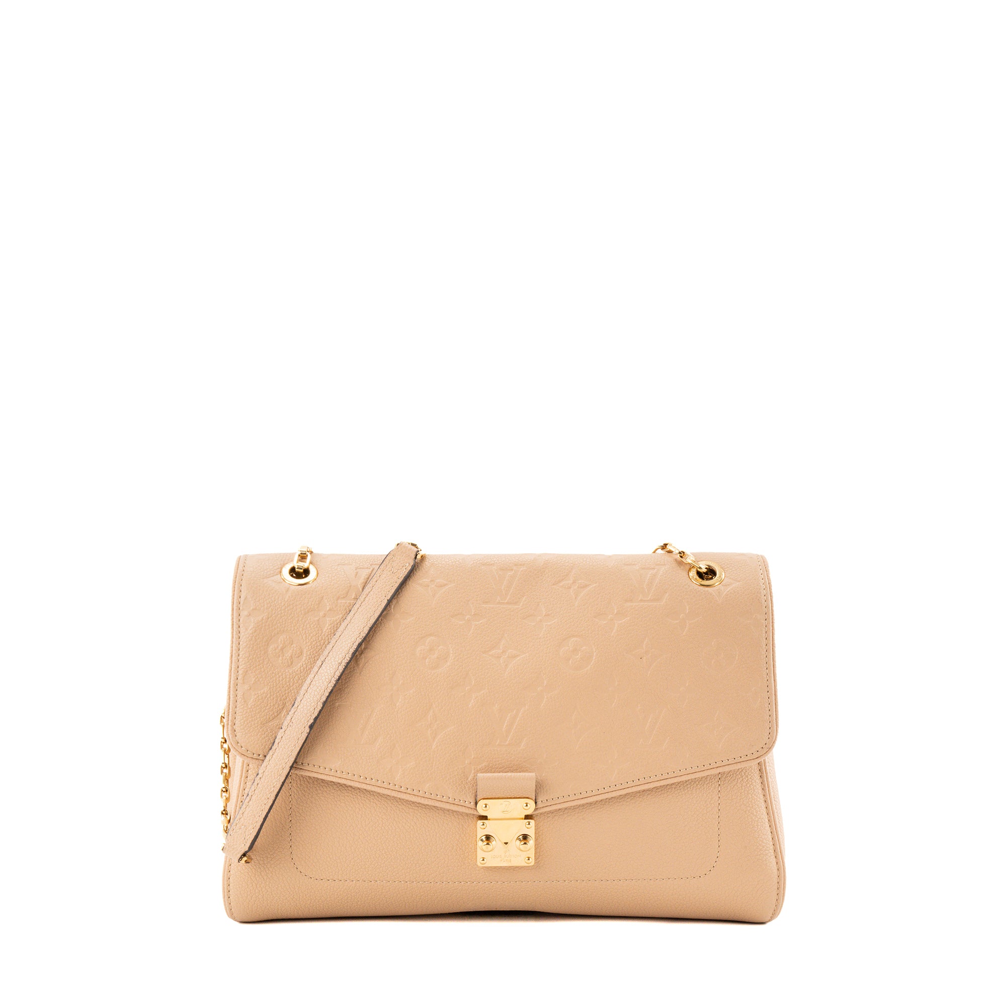 LOUIS VUITTON - Sac à bandoulière St Germain MM Louis Vuitton en cuir grainé beige