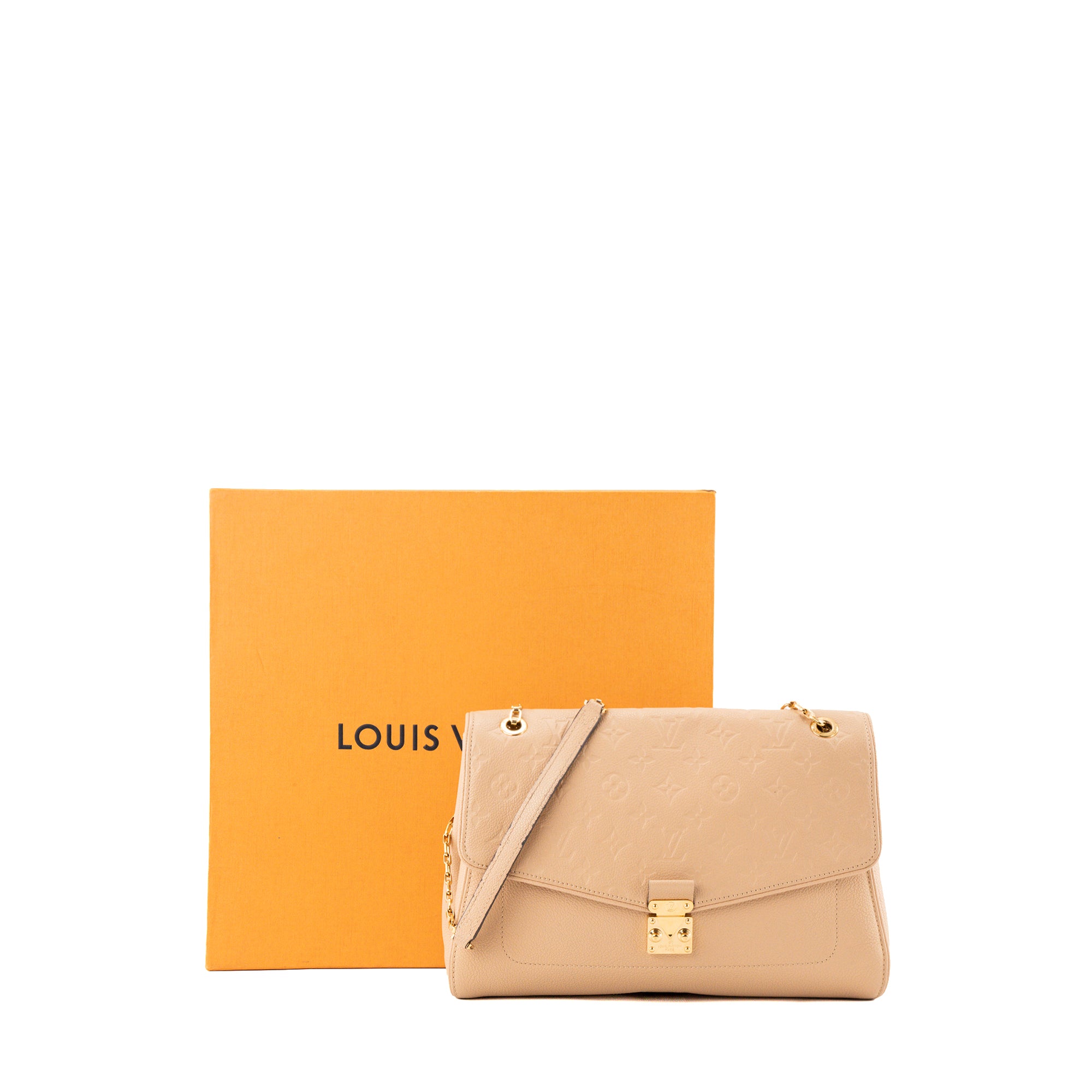 LOUIS VUITTON - Sac à bandoulière St Germain MM Louis Vuitton en cuir grainé beige