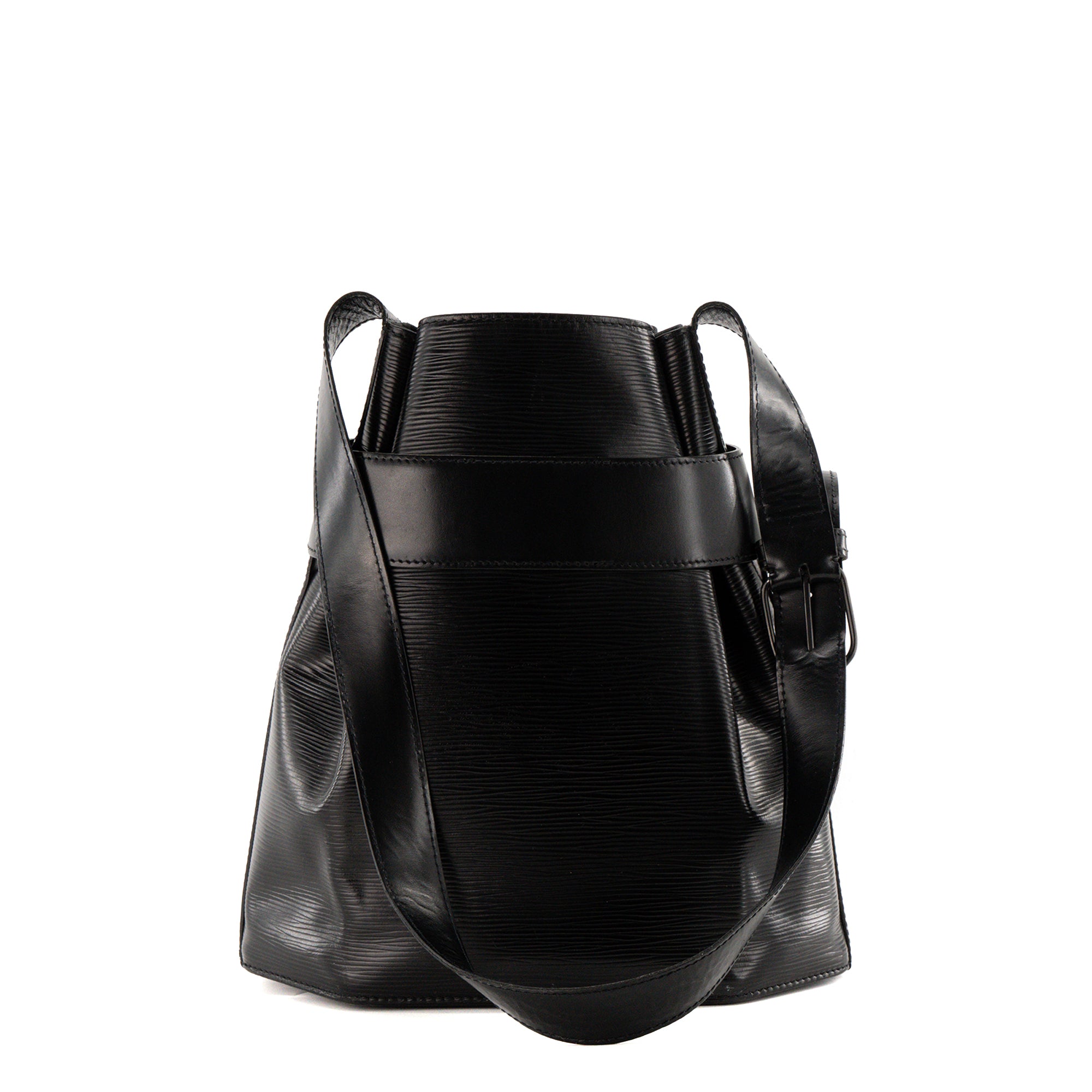LOUIS VUITTON - Sac à épaule Twist Bucket Louis Vuitton en cuir épi noir vintage