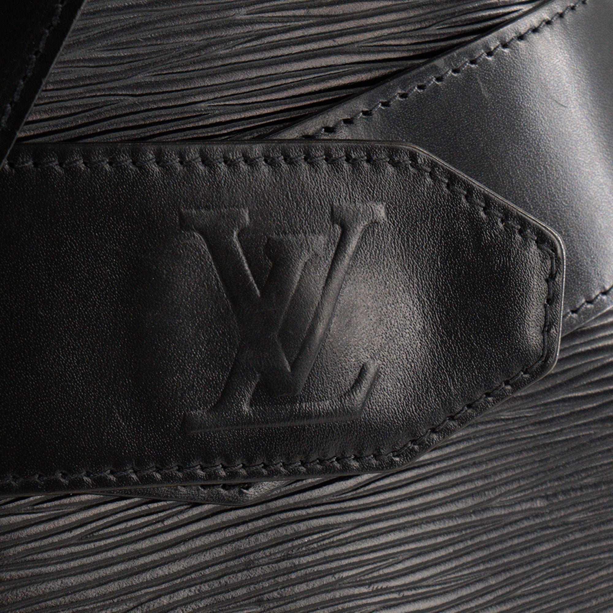 LOUIS VUITTON - Sac à épaule Twist Bucket Louis Vuitton en cuir épi noir vintage